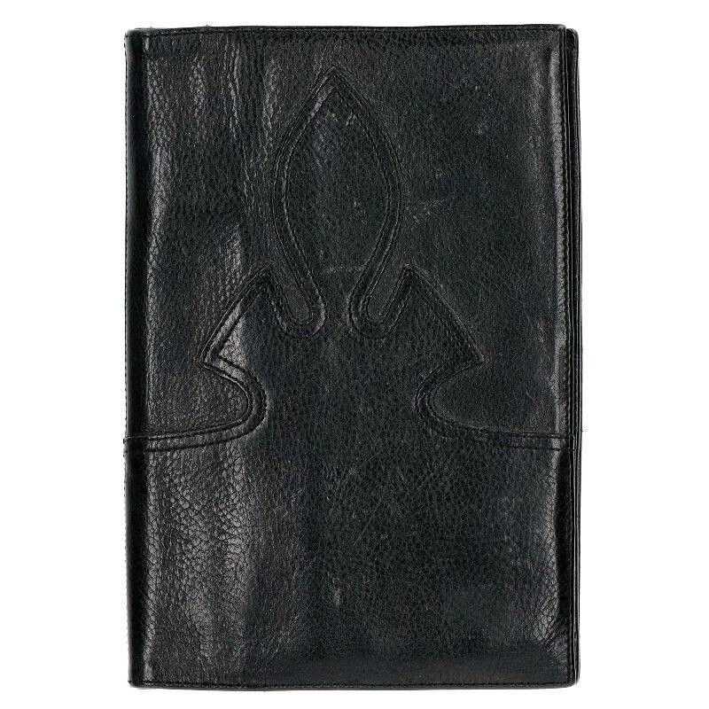 image of Chrome Hearts Flare Knee Leather Notepad in Black, Men's
