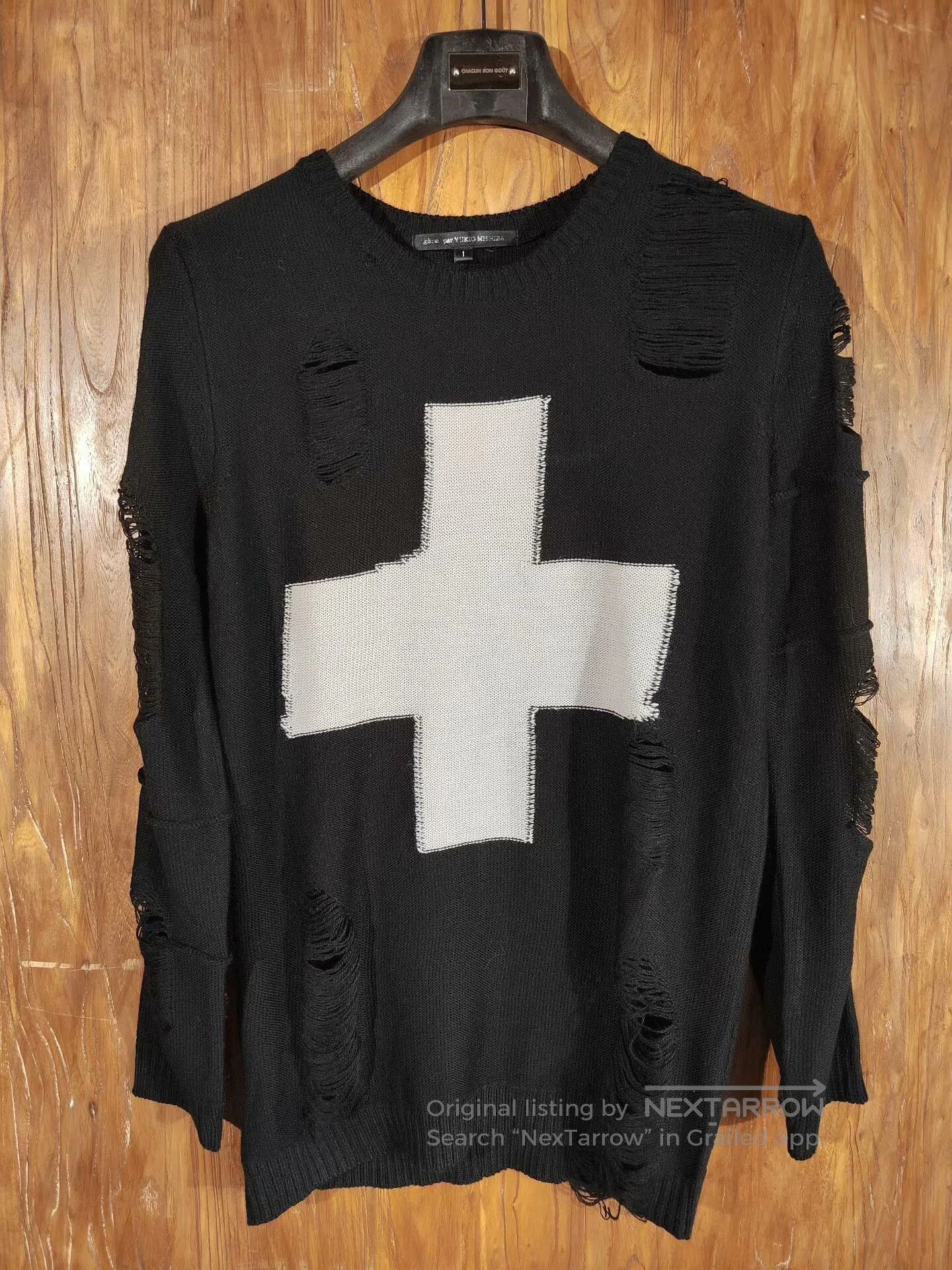 Gene Par Yukio Mishiba Yukio Mishiba Black Distressed Sweater. Size US M / EU 48-50 / 2 - 1 Thumbnail