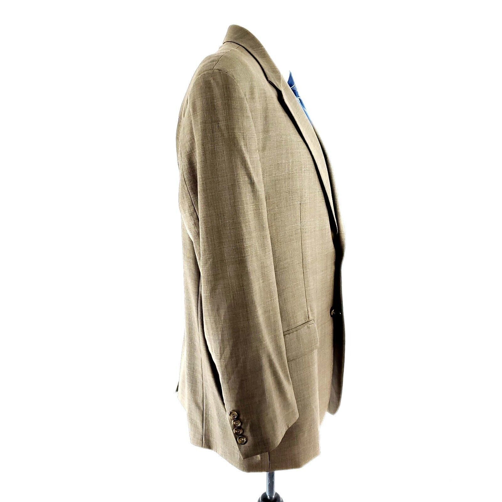 Lauren Ralph Lauren Lauren Ralph Lauren Wool 2 Button Blazer 44R Tan Glen Plaid Size 44R - 7 Thumbnail