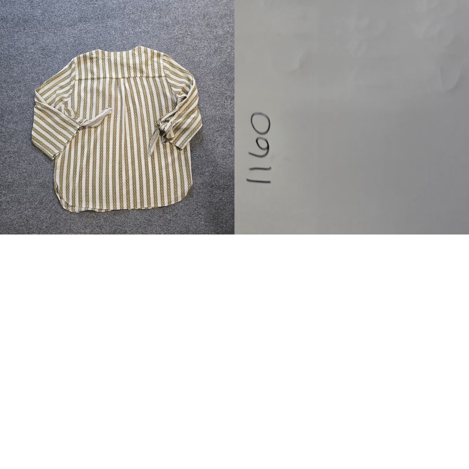 Michael Kors Michael Kors Top Womens Size L White Yellow Chain Link Texture V Neck Casual Blouse Regular Sleeve 3/4 Lightweight Polyester White Womens Size L / US 10 / IT 46 - 8 Thumbnail
