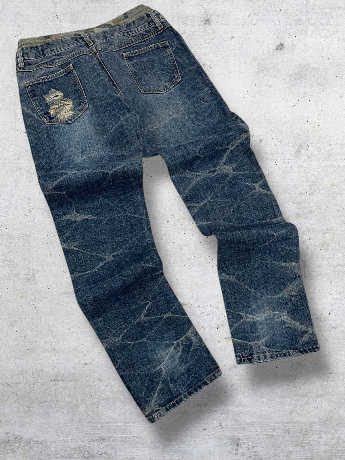 Japanese Brand VINTAGE ATTACHTMENT 90S JAPAN DOUBLE WAIST ARMY RIPPED DENIM Size US 30 / EU 46 - 9 Thumbnail