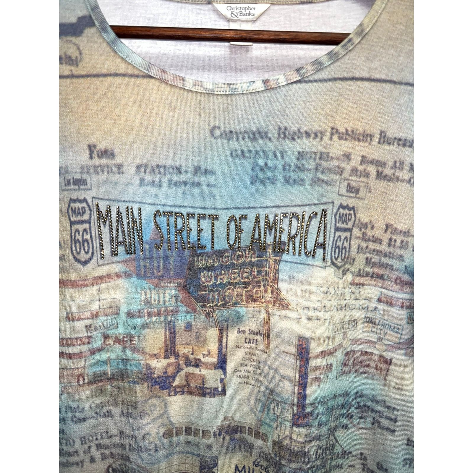 Vintage Womens Route 66 Long Sleeve Shirt Christopher & Banks Top L Size L / US 10 / IT 46 - 2 Thumbnail