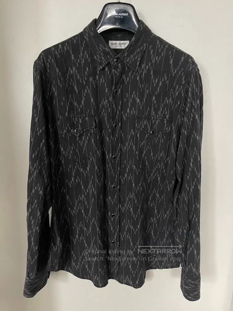 Saint Laurent Paris Saint Laurent Paris Cat-eye buttoned striped shirt Size US L / EU 52-54 / 3 - 1 Thumbnail
