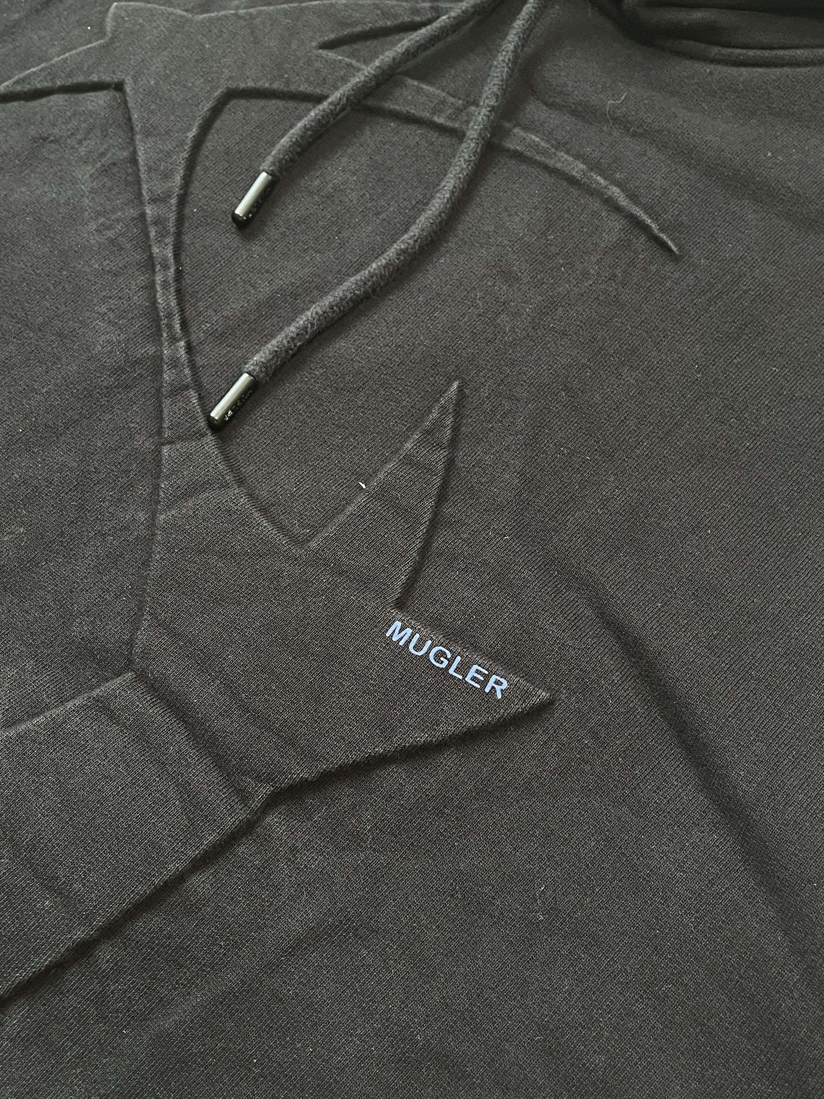 H&M × Mugler × Thierry Mugler Thierry Mugler H&M Star-Motif Logo Hoodie Mens Black sz XL Size US XL / EU 56 / 4 - 3 Thumbnail