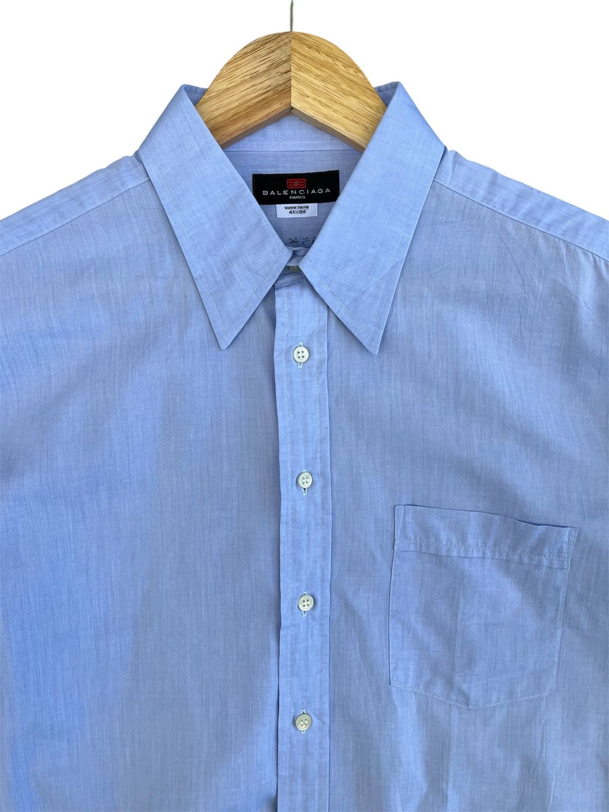 Balenciaga Vintage Balenciaga Paris Button Up Shirt Baby Blue Size US M / EU 48-50 / 2 - 3 Thumbnail