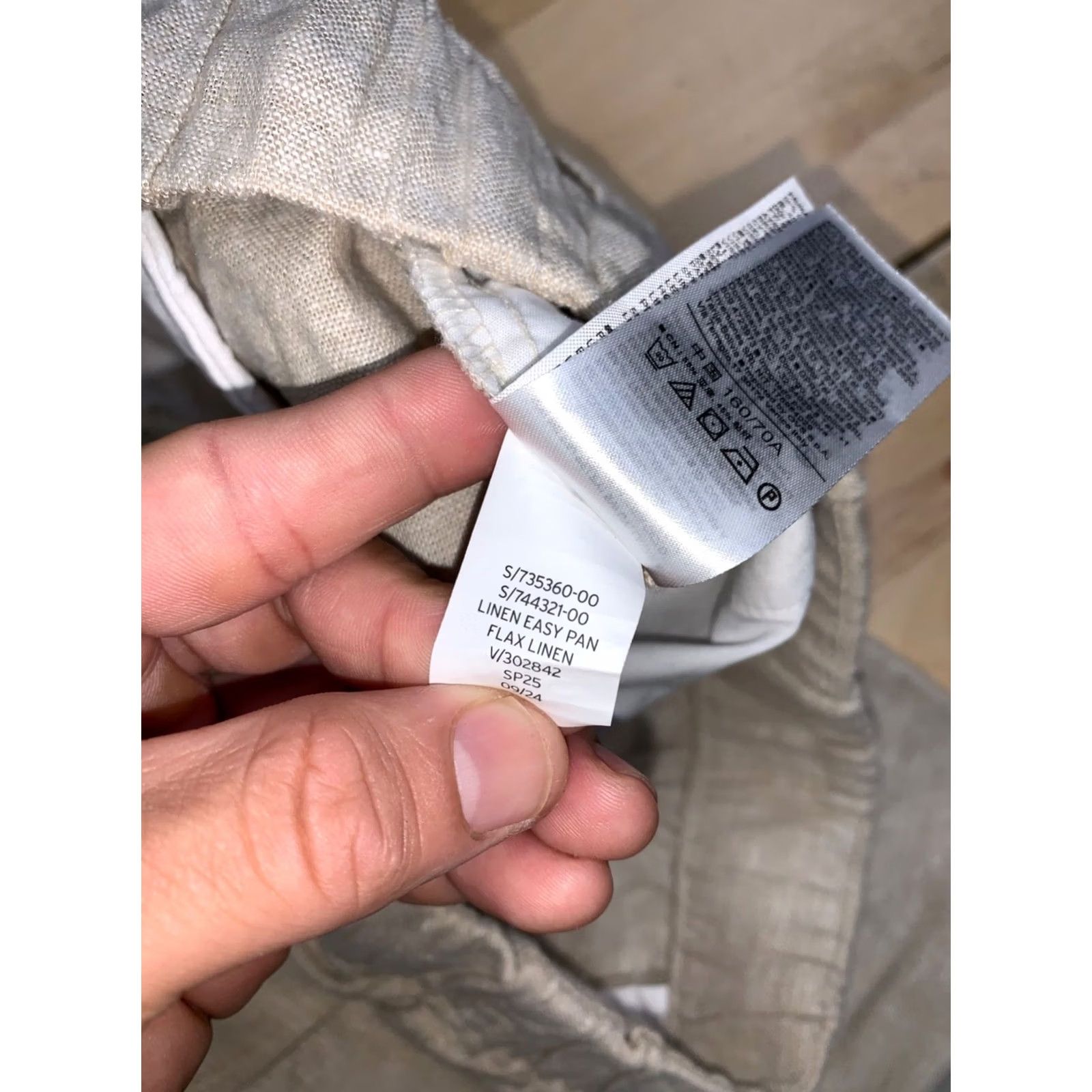 Gap GAP Easy Pants Women S Linen Beige Drawstring Casual Beach Ankle Pockets Relaxed Regular Size Type Pants Size 28" / US 6 / IT 42 - 4 Thumbnail