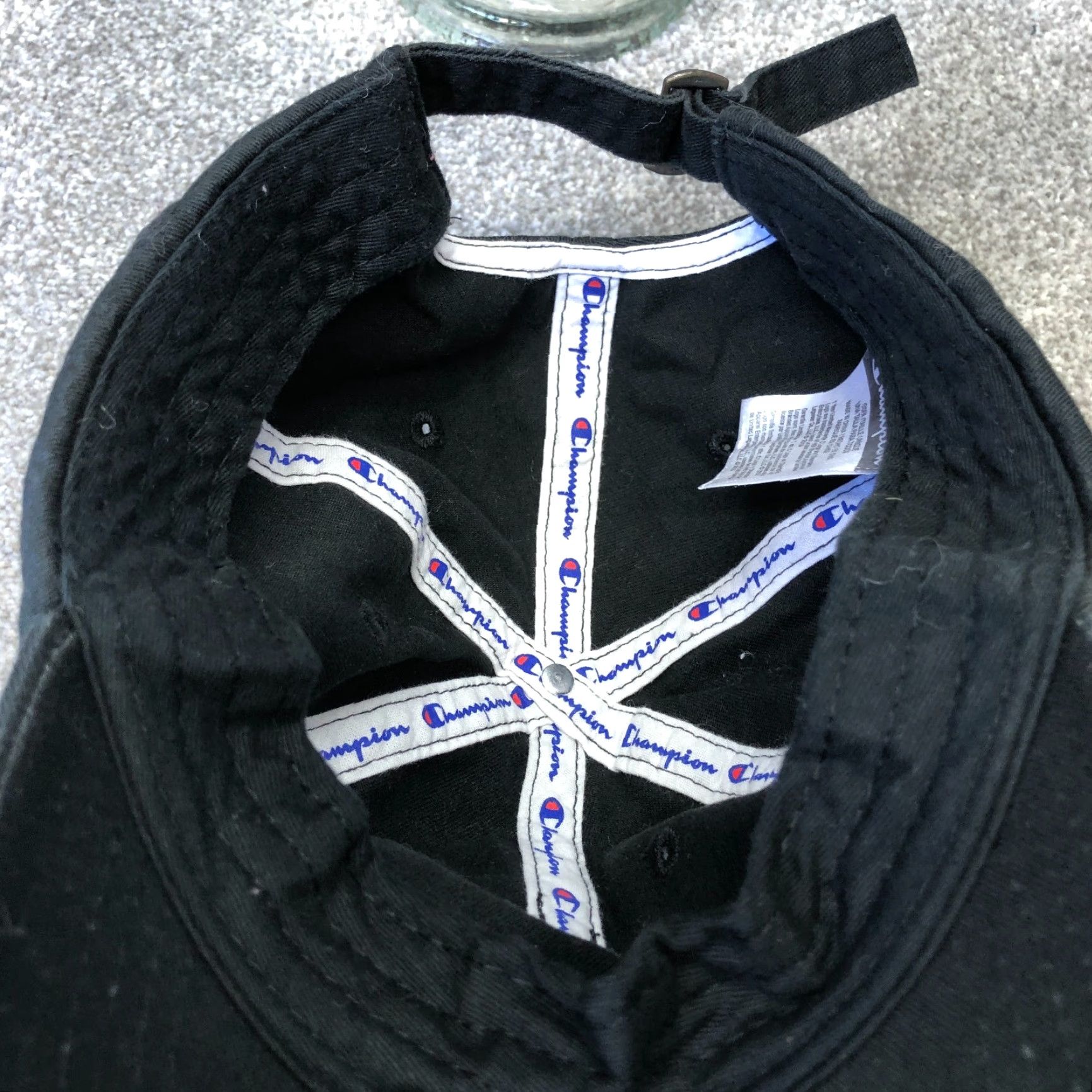 Champion Champion Hat Adult Adjustable Black Base Ball Spell Out Logo Dad Sports Size ONE SIZE - 6 Thumbnail