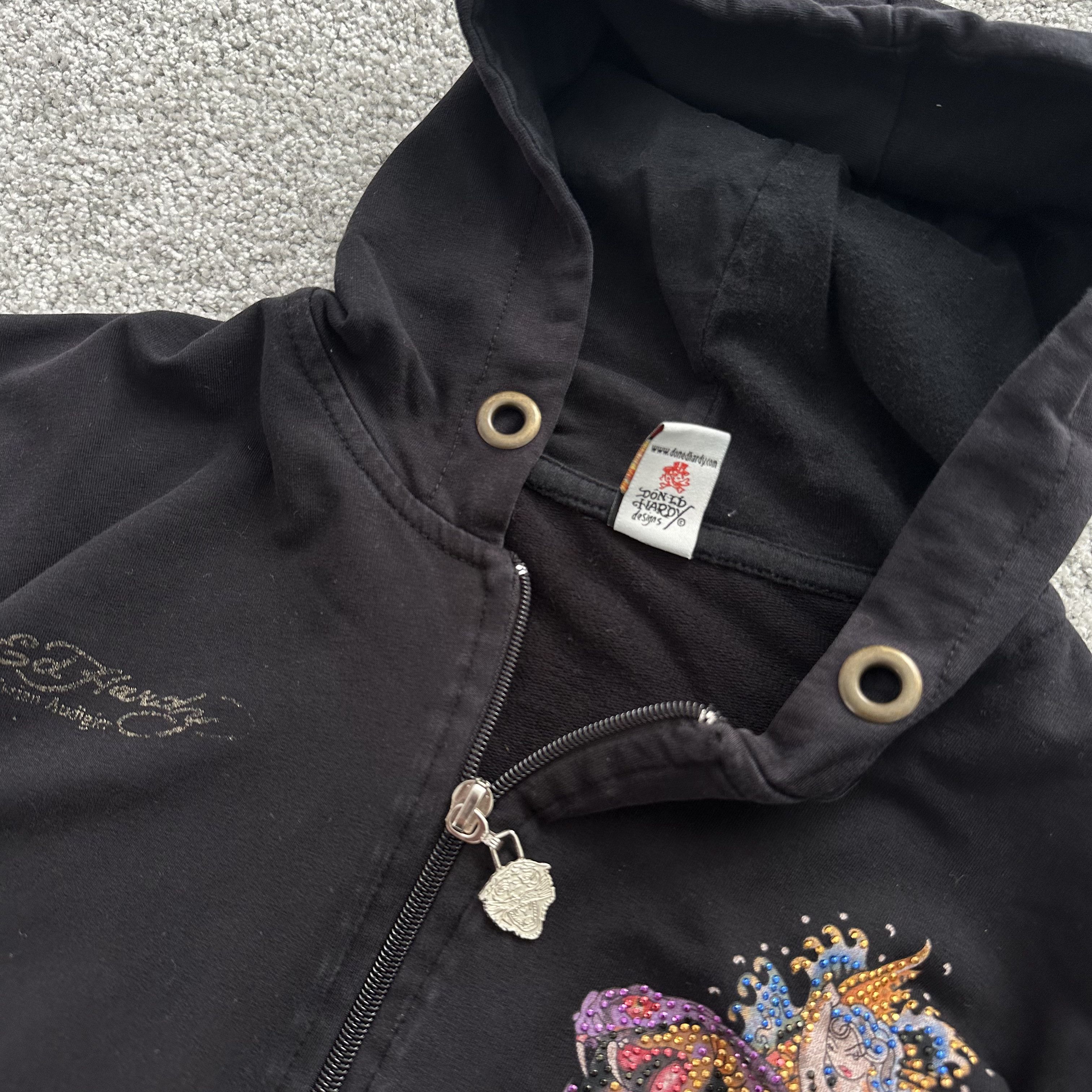Christian Audigier Ed Hardy Zip Up Big Logo y2k Baggy Hoodie Size US XS / EU 42 / 0 - 6 Thumbnail