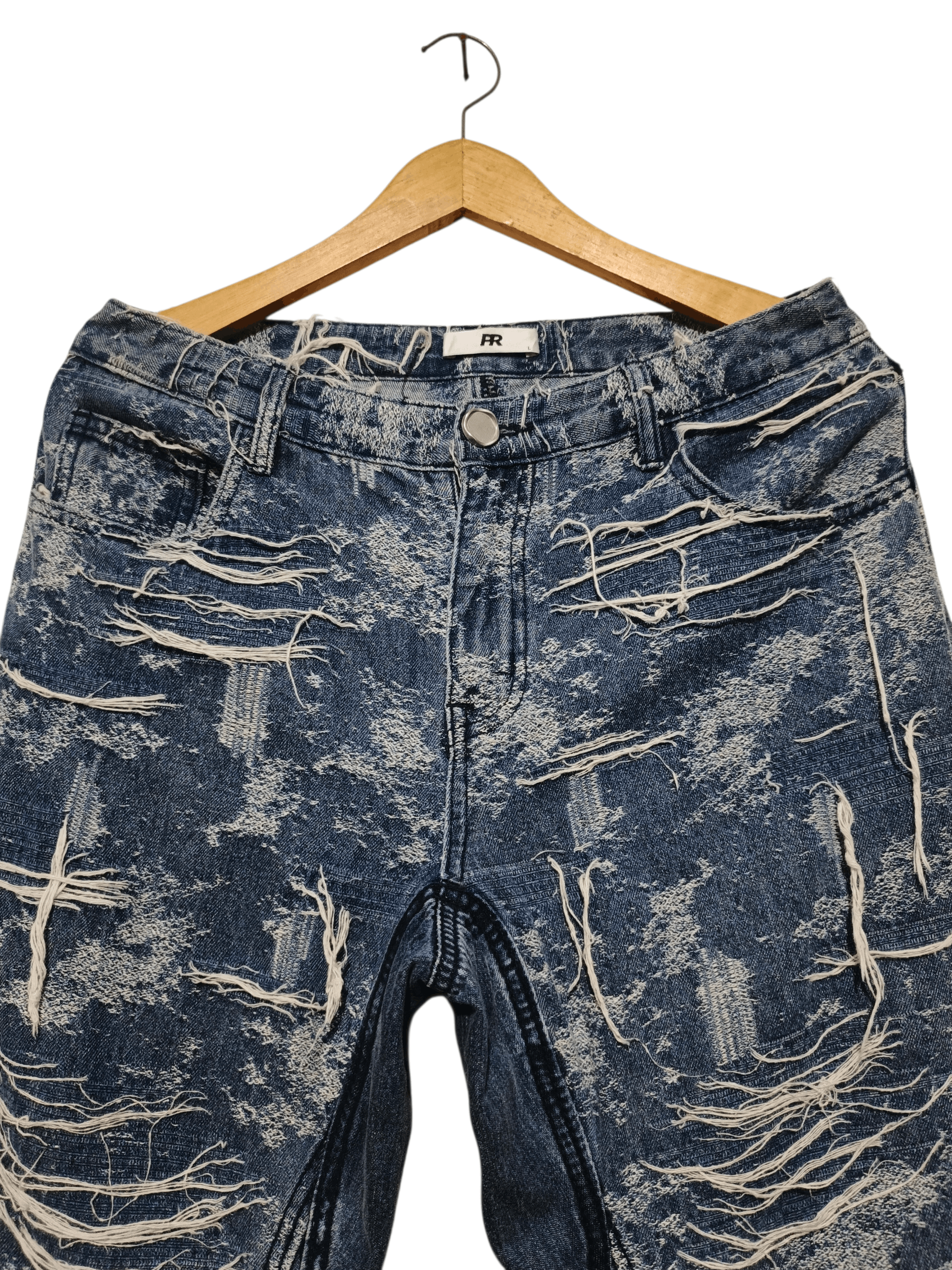 Japanese Brand Ripped DENIM JEANS Size 32" / US 10 / IT 46 - 3 Thumbnail