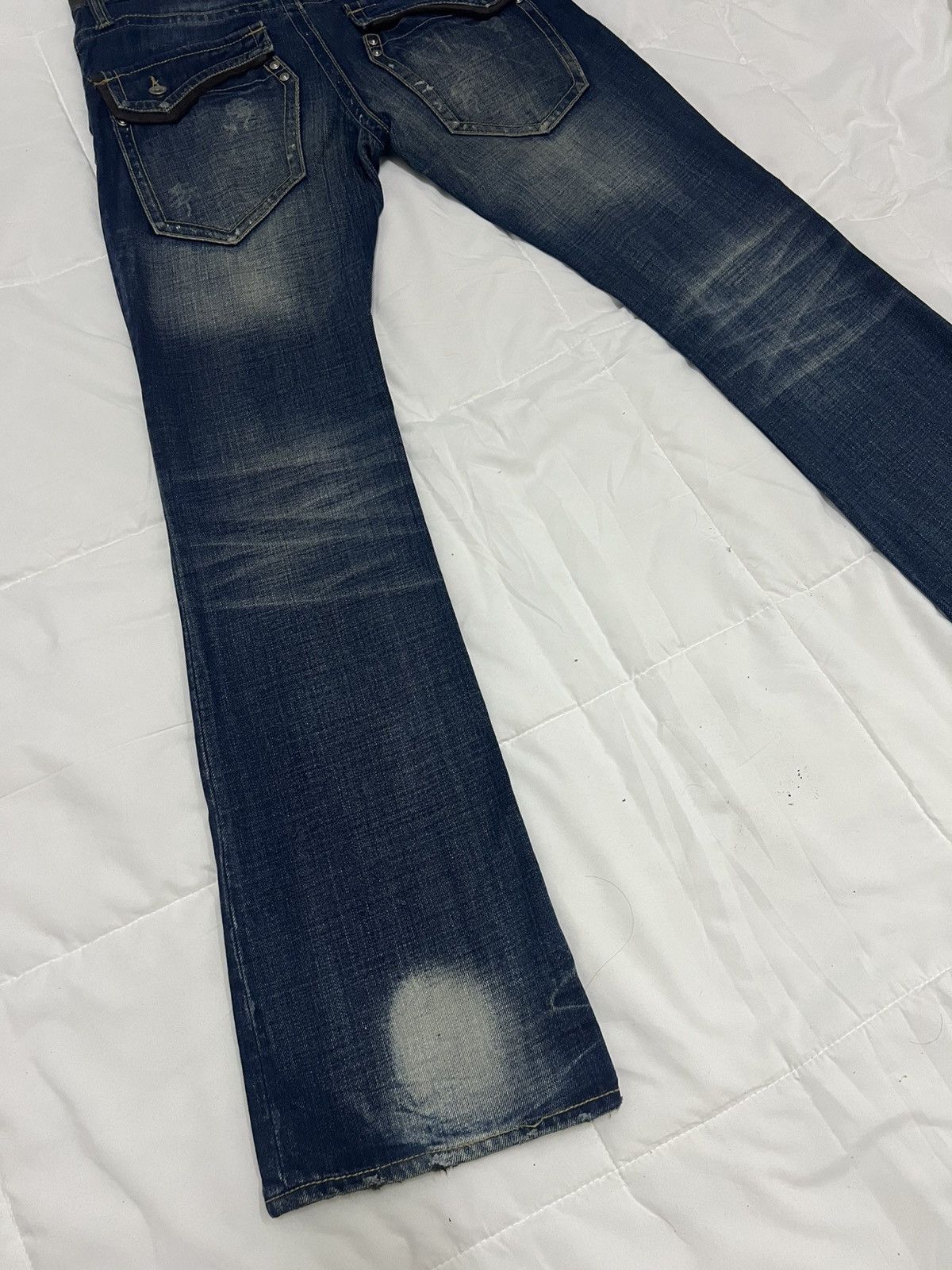 14th Addiction × Japanese Brand × semanticdesign SEMANTIC DESIGN DENIM FLARE JEANS LEATHER TRIMMED Size US 33 - 17 Thumbnail
