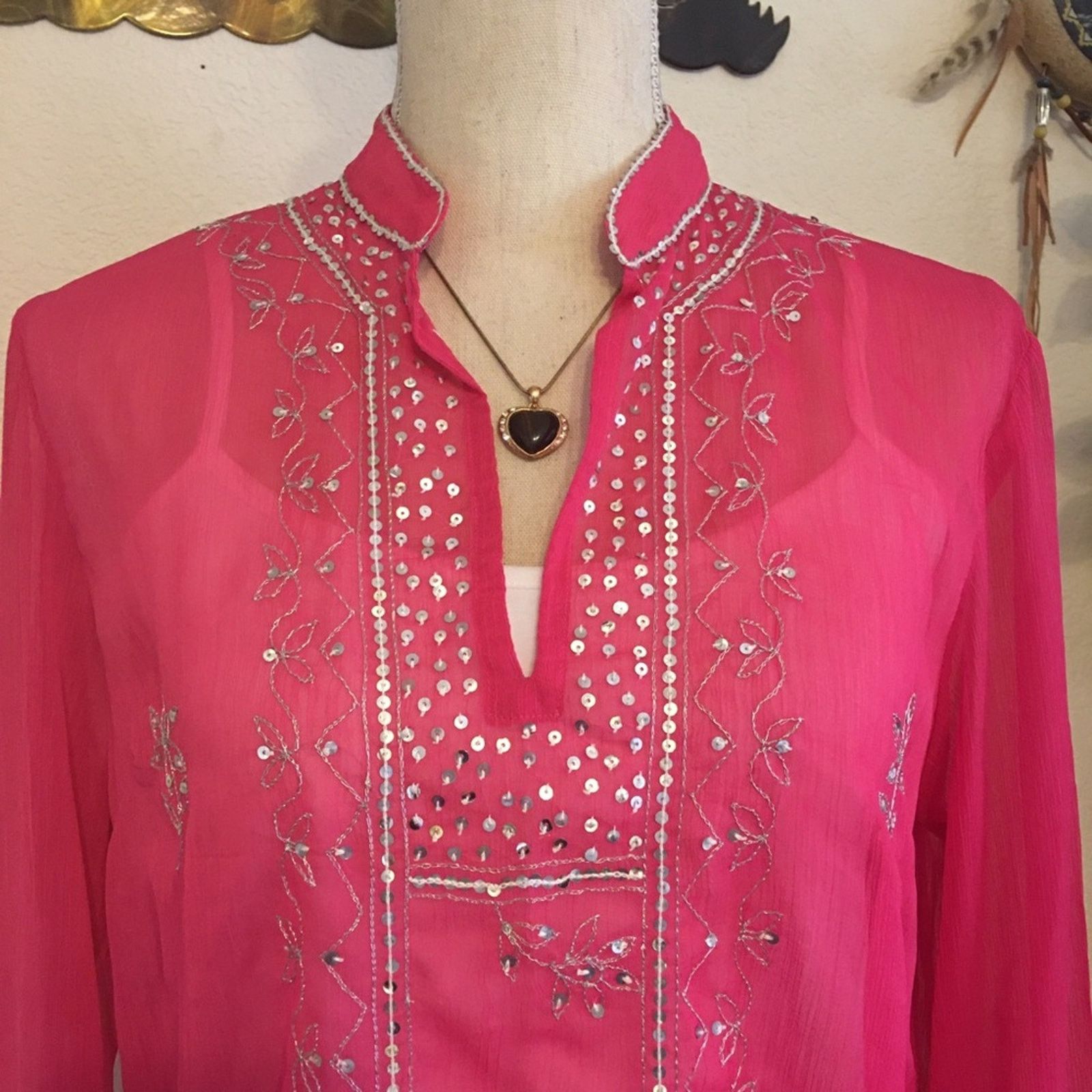 Other Metro Style embellished summer tunic top NWT 10 Size L / US 10 / IT 46 - 2 Thumbnail