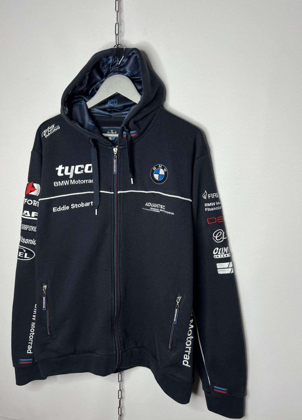 BMW BMW Tyco Motorrad Full Zip Hoodie Full Sponsors Rare Size US L / EU 52-54 / 3 - 3 Thumbnail