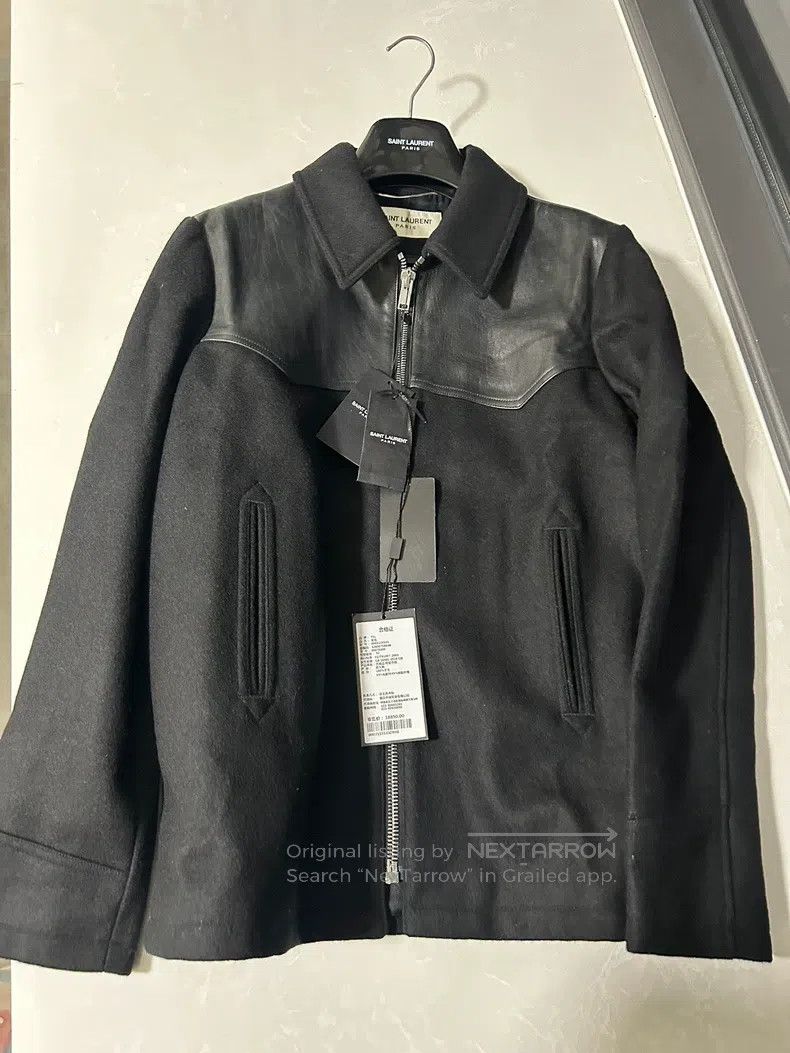 Saint Laurent Paris Saint Laurent Paris Wool and Sheepskin Patchwork Jacket Size US L / EU 52-54 / 3 - 1 Thumbnail