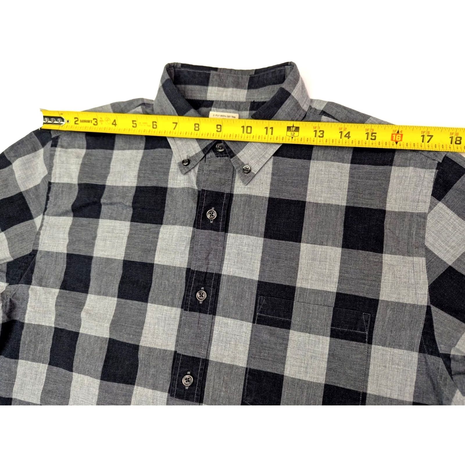 J.Crew J.CREW Button-Up Shirt Men M Gray Window Pane Check 2-Ply Cotton EUC Long Sleeve Collared Shirt Size US M / EU 48-50 / 2 - 6 Thumbnail