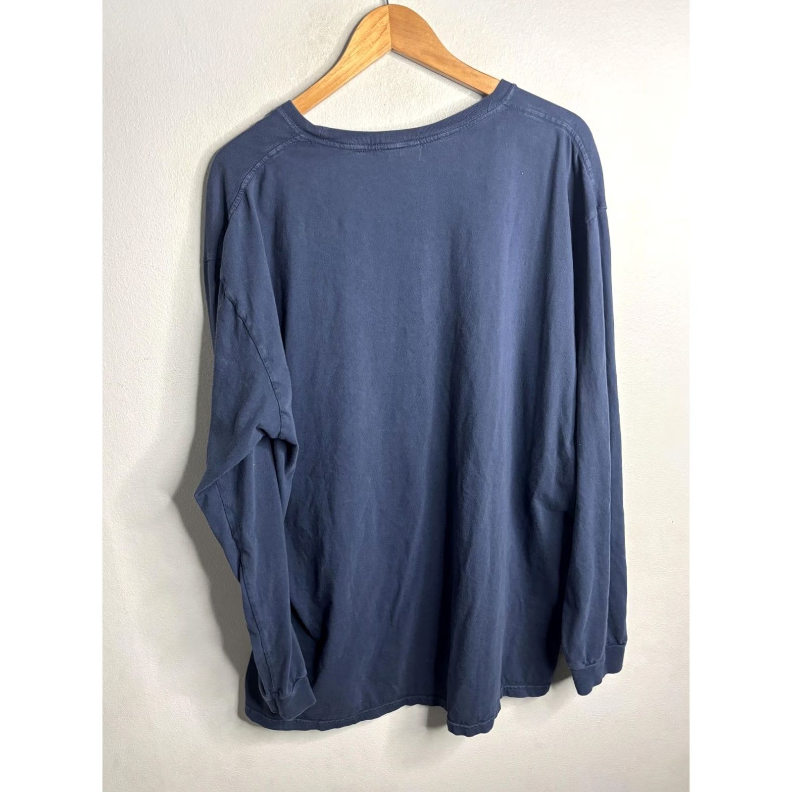 Noah NOAH Shirt Mens 2XL Blue Long Sleeve Pocket Tee Made USA Cotton Crewneck Casual Size US XXL / EU 58 / 5 - 4 Thumbnail