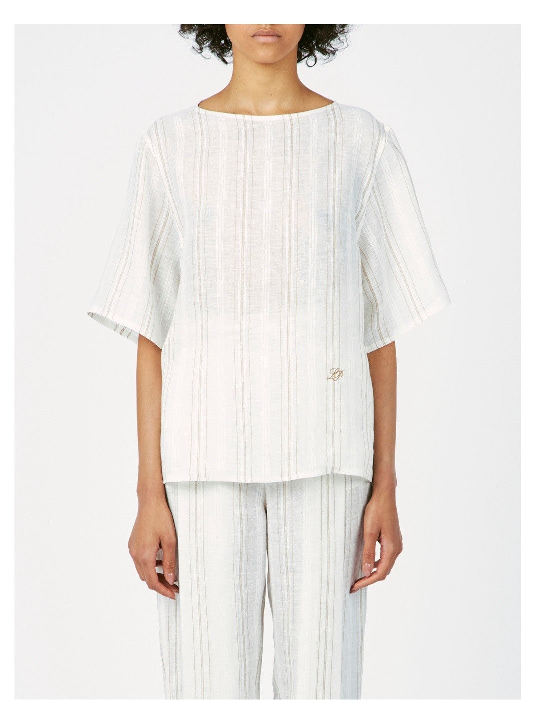 Loro Piana o1srvl11e0725 FAO0488 Mara Linen T-Shirt in White Size M / US 6-8 / IT 42-44 - 5 Thumbnail