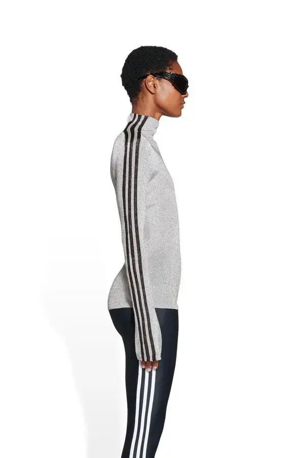 Adidas × Balenciaga o1w1db10824 Athletic Mock Neck in Silver Size XS / US 0-2 / IT 36-38 - 3 Thumbnail