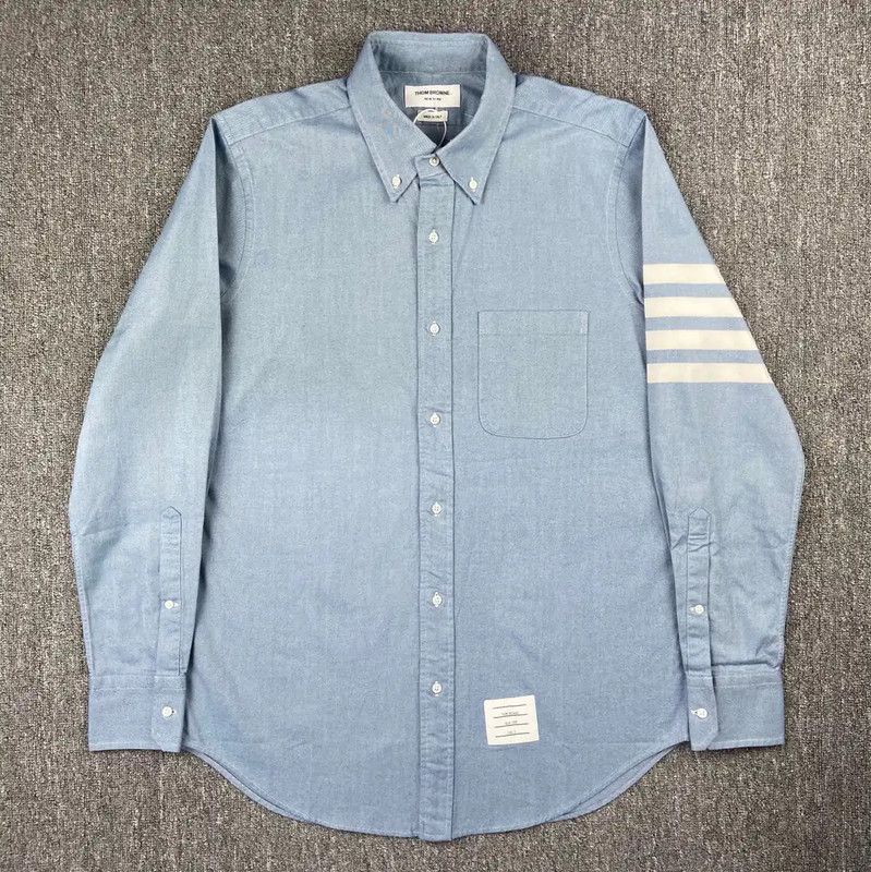 Thom Browne Thom Browne Light Blue Cotton Women's Shirt 0089 Size XL / US 12-14 / IT 48-50 - 1 Thumbnail