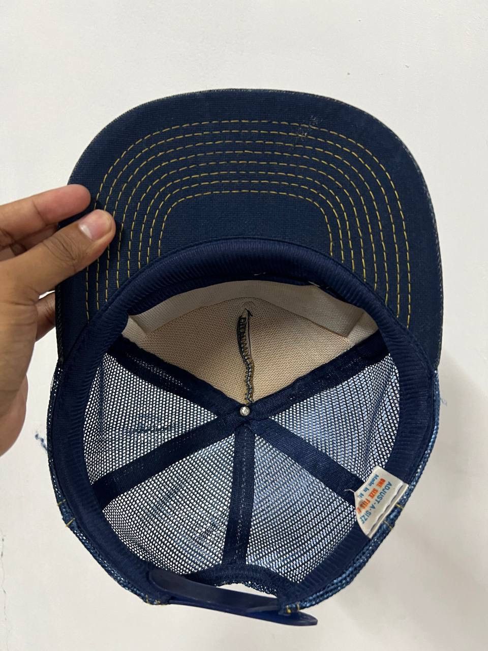 Japanese Brand The Go Team Denim Fade Trucker Hat Size ONE SIZE - 9 Thumbnail