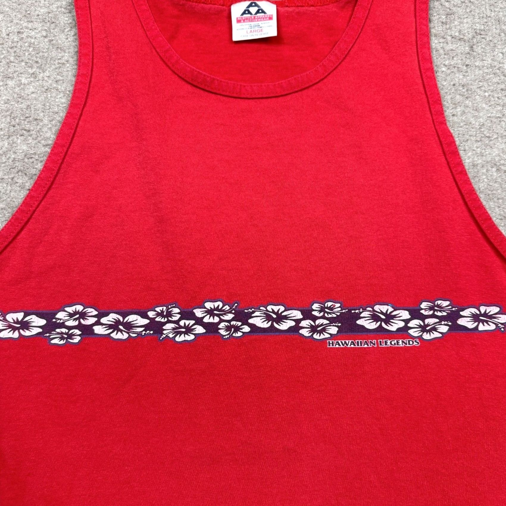 AAA VINTAGE Murina Hawaiian Shirt Red Large L Tank Top Sleeveless Surfer Mens 90s Tropical Size US L / EU 52-54 / 3 - 4 Thumbnail