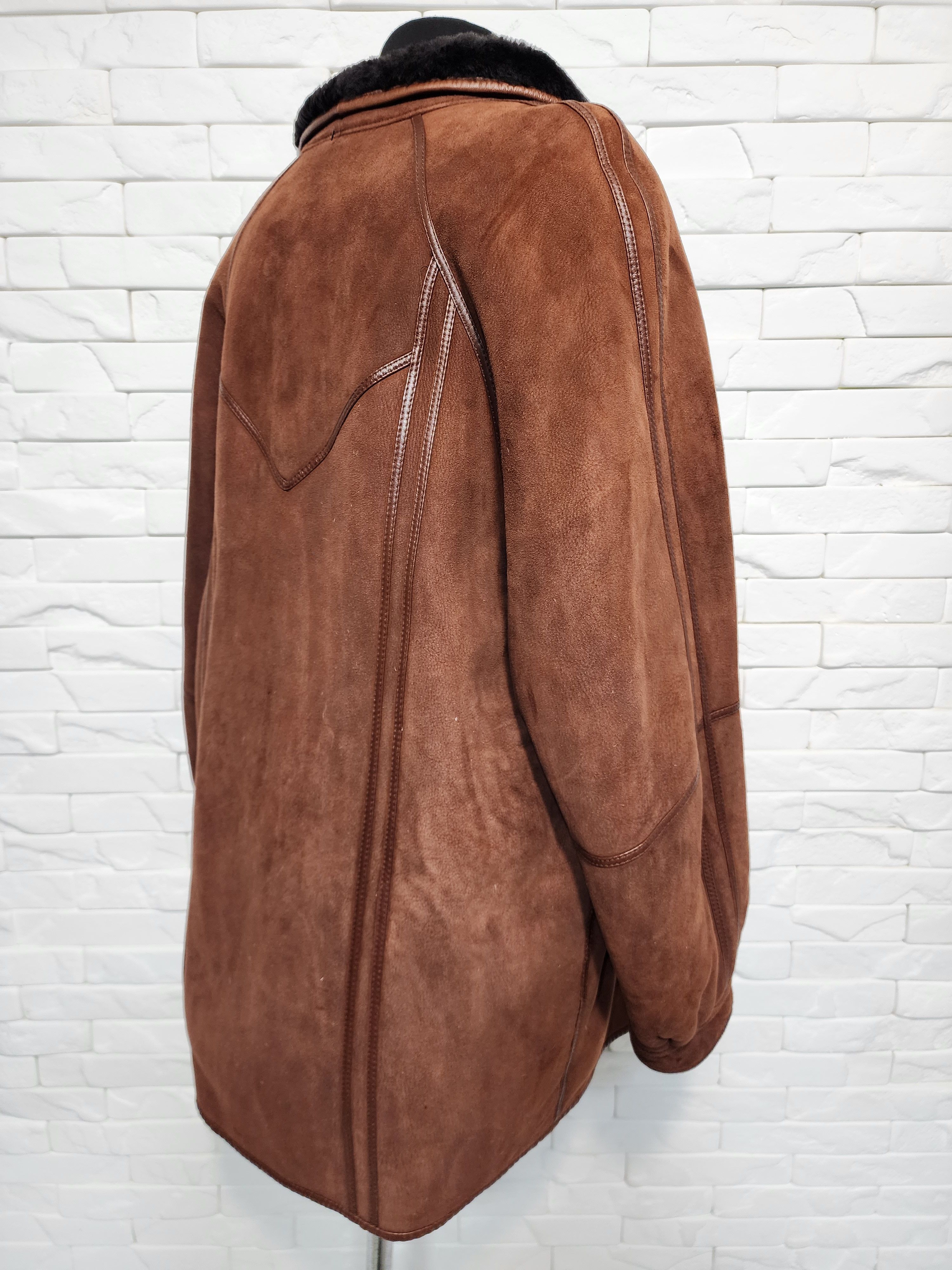 Genuine Leather Brown Women's Sheepskin Coat Size XXL / US 16-18 / IT 52-54 - 6 Thumbnail