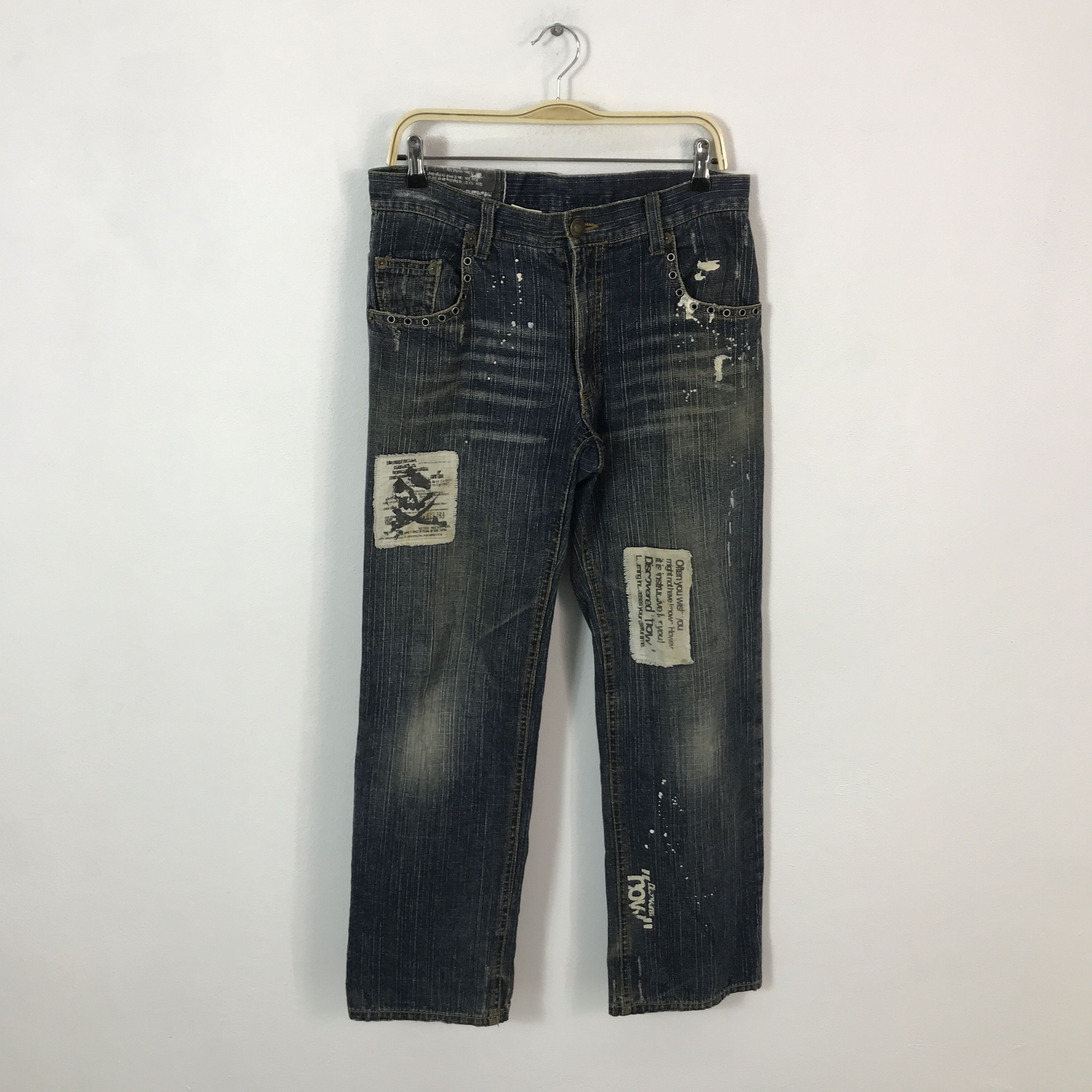 Japanese Brand ifsixwasnine japan gri gri distressed jeans pants Size US 32 / EU 48 - 1 Thumbnail