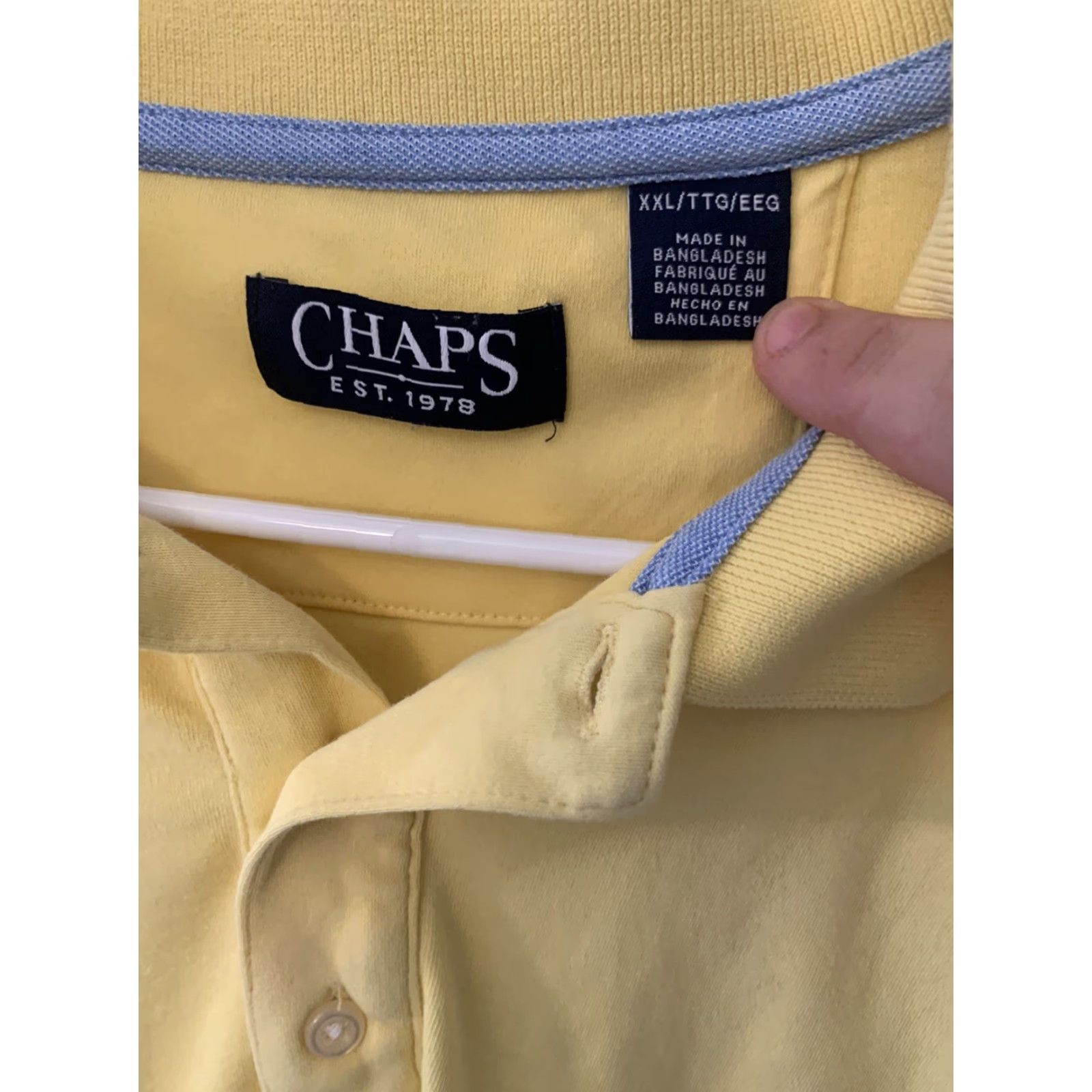 Ralph Lauren VINTAGE Chaps Ralph Lauren Yellow Men's Short Sleeve Polo Shirt XL Size US XL / EU 56 / 4 - 2 Thumbnail