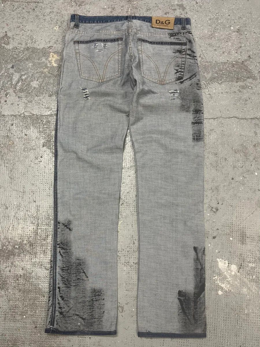 Dolce & Gabbana SS2002 Dolce & Gabbana Reversed Painted Effect Denim Jeans Size US 32 / EU 48 - 9 Thumbnail