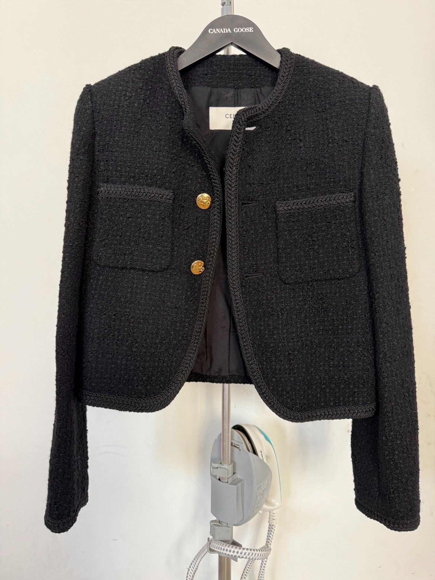 Celine Celine Black Short Jacket with Gold Buttons Size XXS / US 00 / IT 34 - 1 Thumbnail