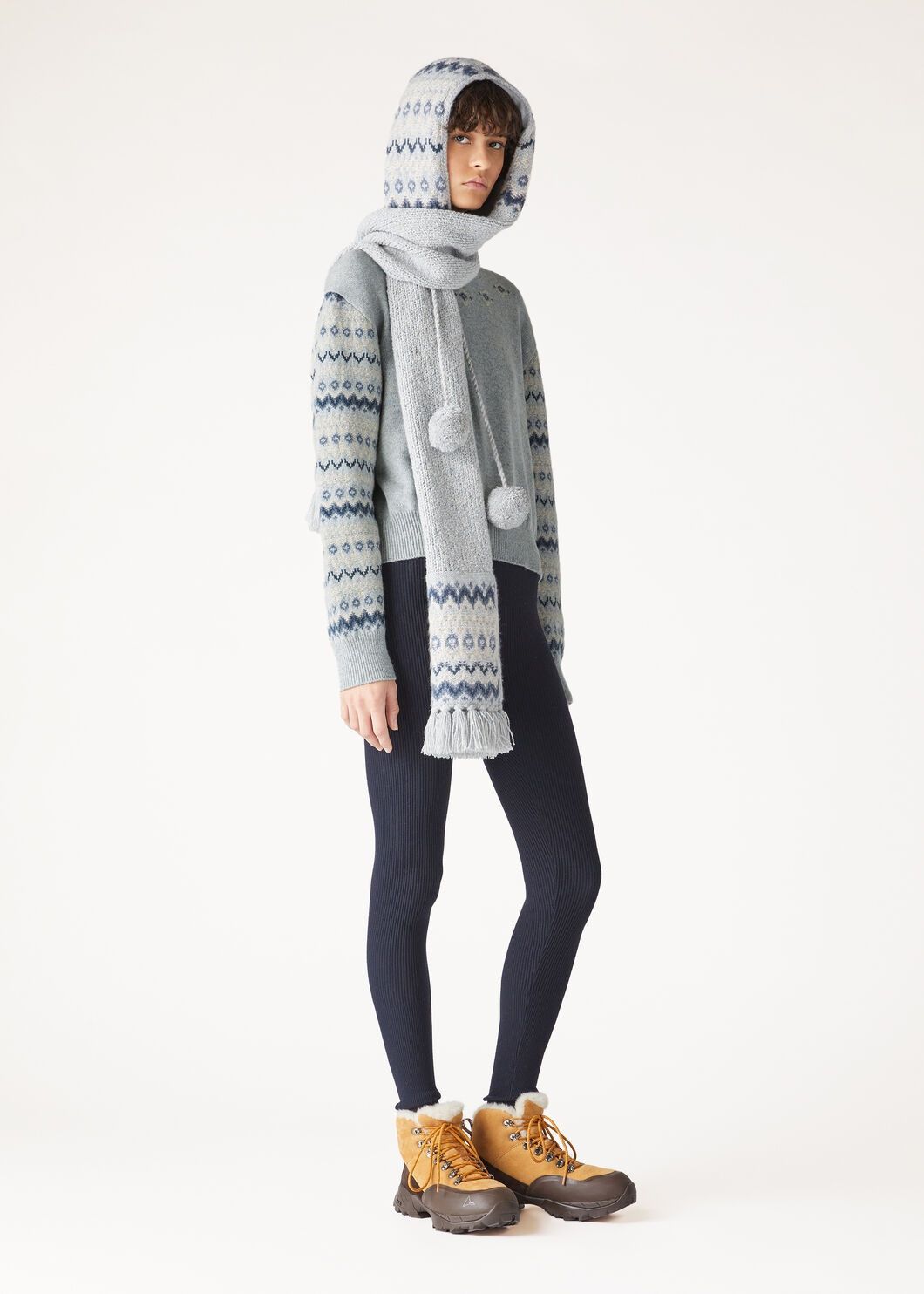 Loro Piana o1w1db10825 FAO5140 Alpe Pile Crewneck Sweater in Light Blue Size S / US 4 / IT 40 - 2 Thumbnail