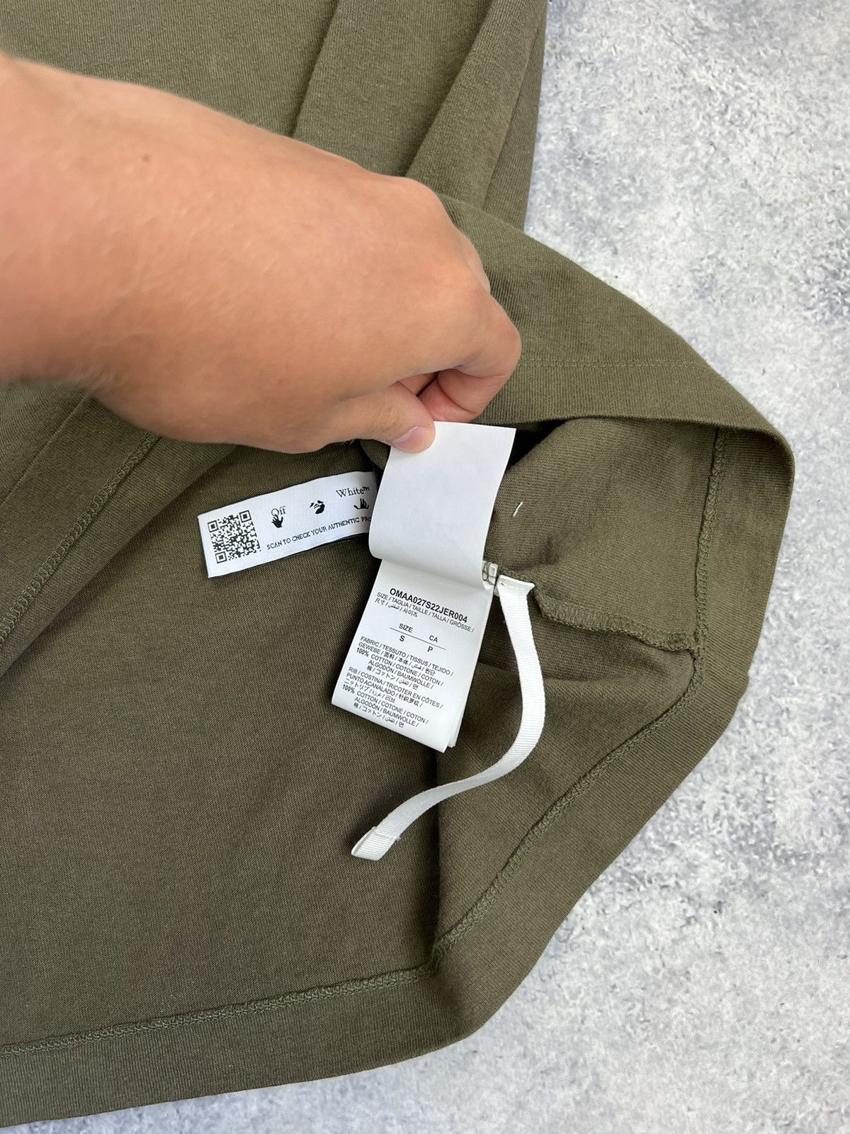 Off-White Off-white diagonal tab army green tee Size US S / EU 44-46 / 1 - 3 Thumbnail