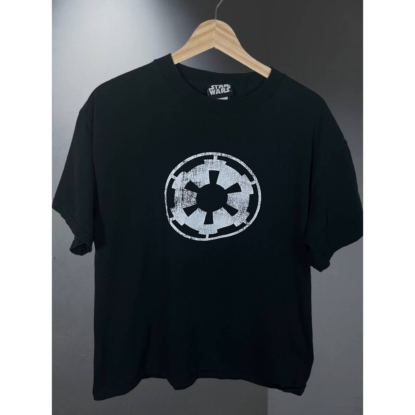 Vintage Star Wars Empire Imperial Logo Black T-Shirt