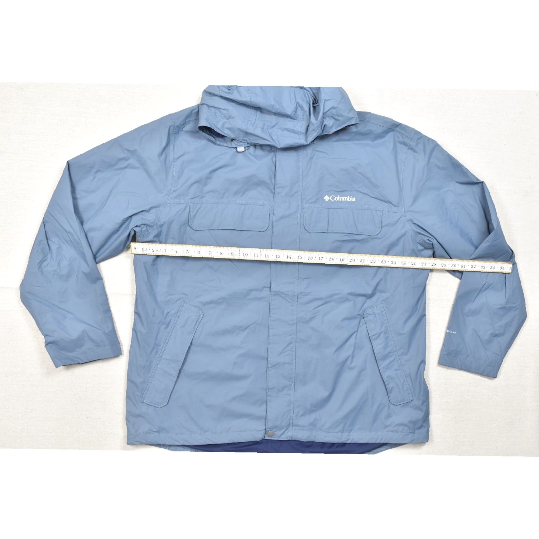 Vintage Columbia Mens XXL Blue Hooded Omni-Tech Waterproof Rain Jacket Shell XM0775 Jacket Mens Outdoor Rain Coat Hooded Waterproof Size US XXL / EU 58 / 5 - 3 Thumbnail