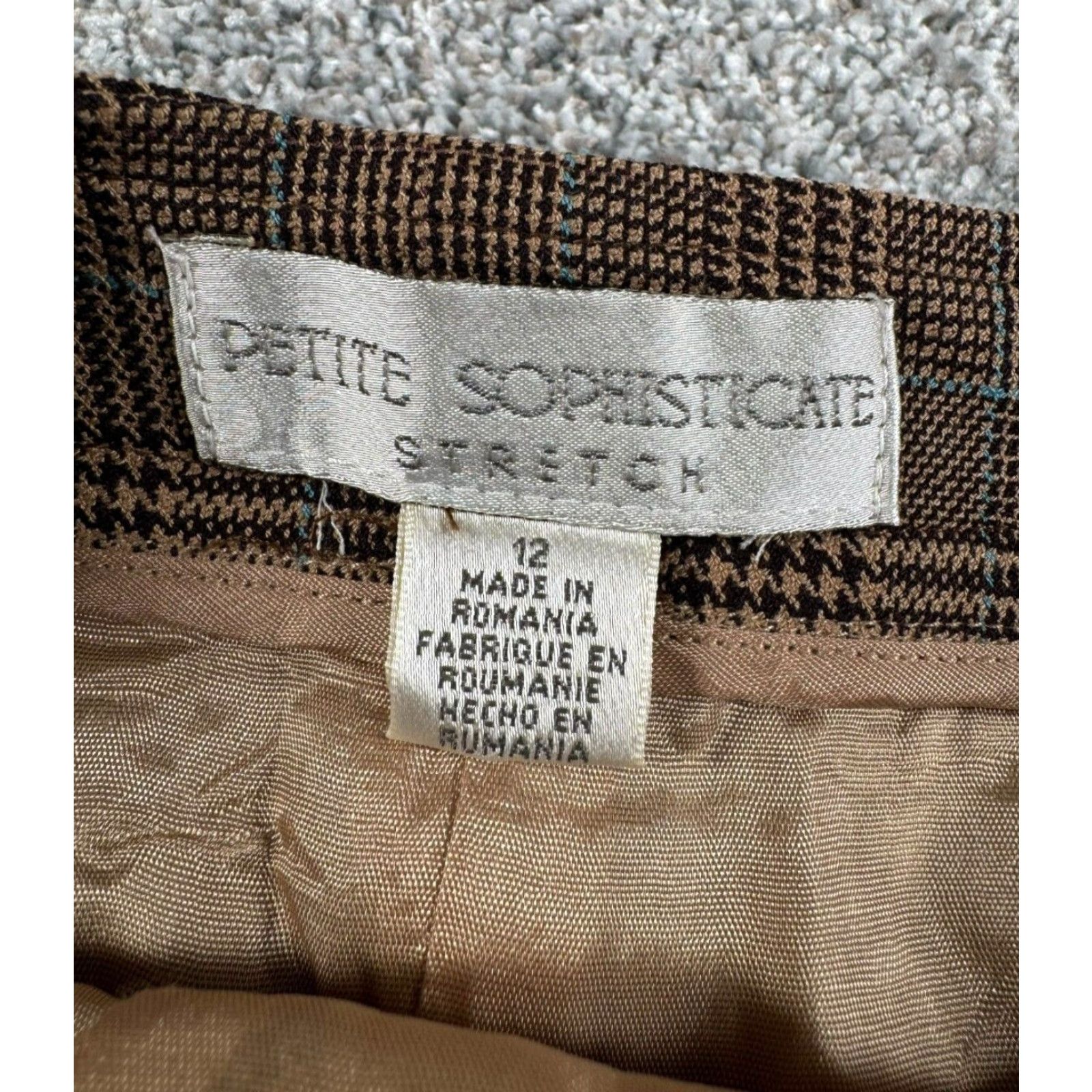 Vintage VINTAGE Petite Sophisticate Skirt Sz 12 Stretch Plaid Midi Pencil Womens 90s City Office Business Size 34" / US 12 / IT 48 - 5 Thumbnail