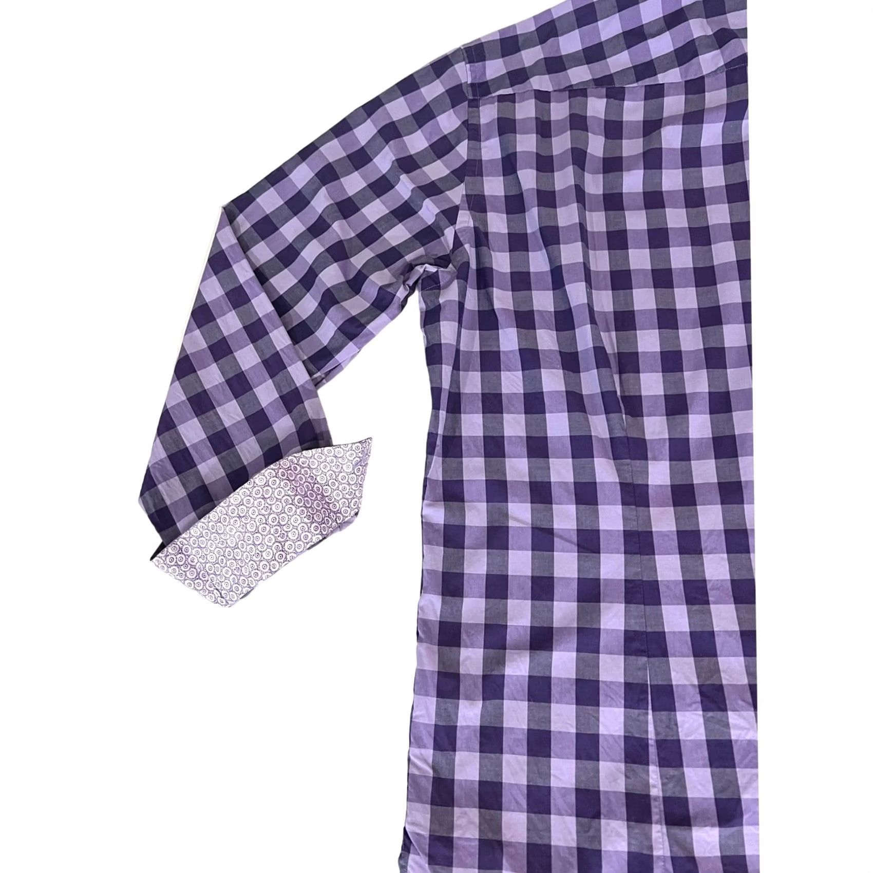 Ted Baker Ted Baker Endurance Men’s Purple Checked Cotton Long Sleeve Shirt-Size 17 34/35-Button Dress Shirt-Adult Mens Size US XL / EU 56 / 4 - 5 Thumbnail