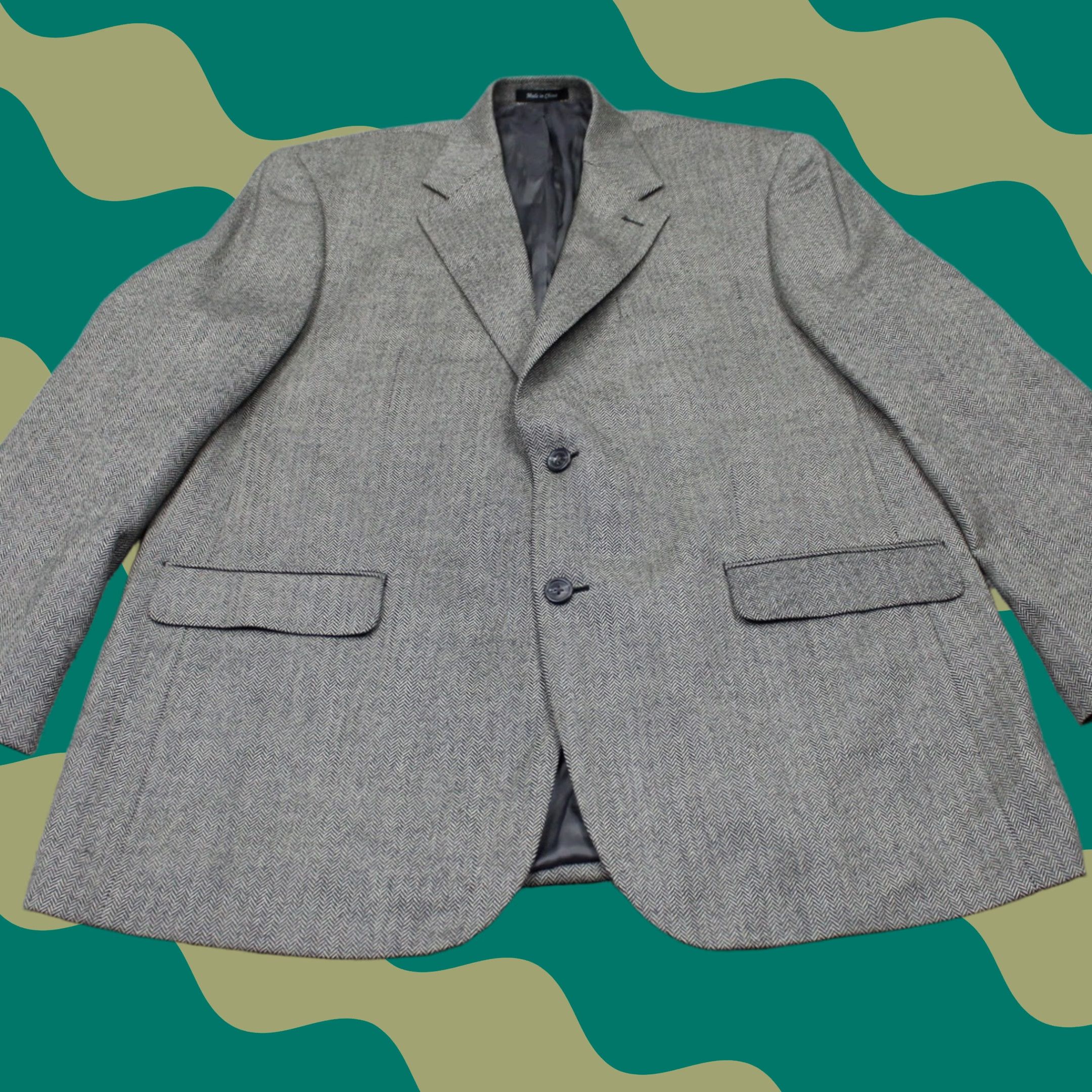 Ralph Lauren LAUREN Ralph Lauren Blazer Mens 46L Gray 2 Button Lambswool Single-Breasted Notch Lapel Wool Blend Jacket Size 46R - 1 Thumbnail