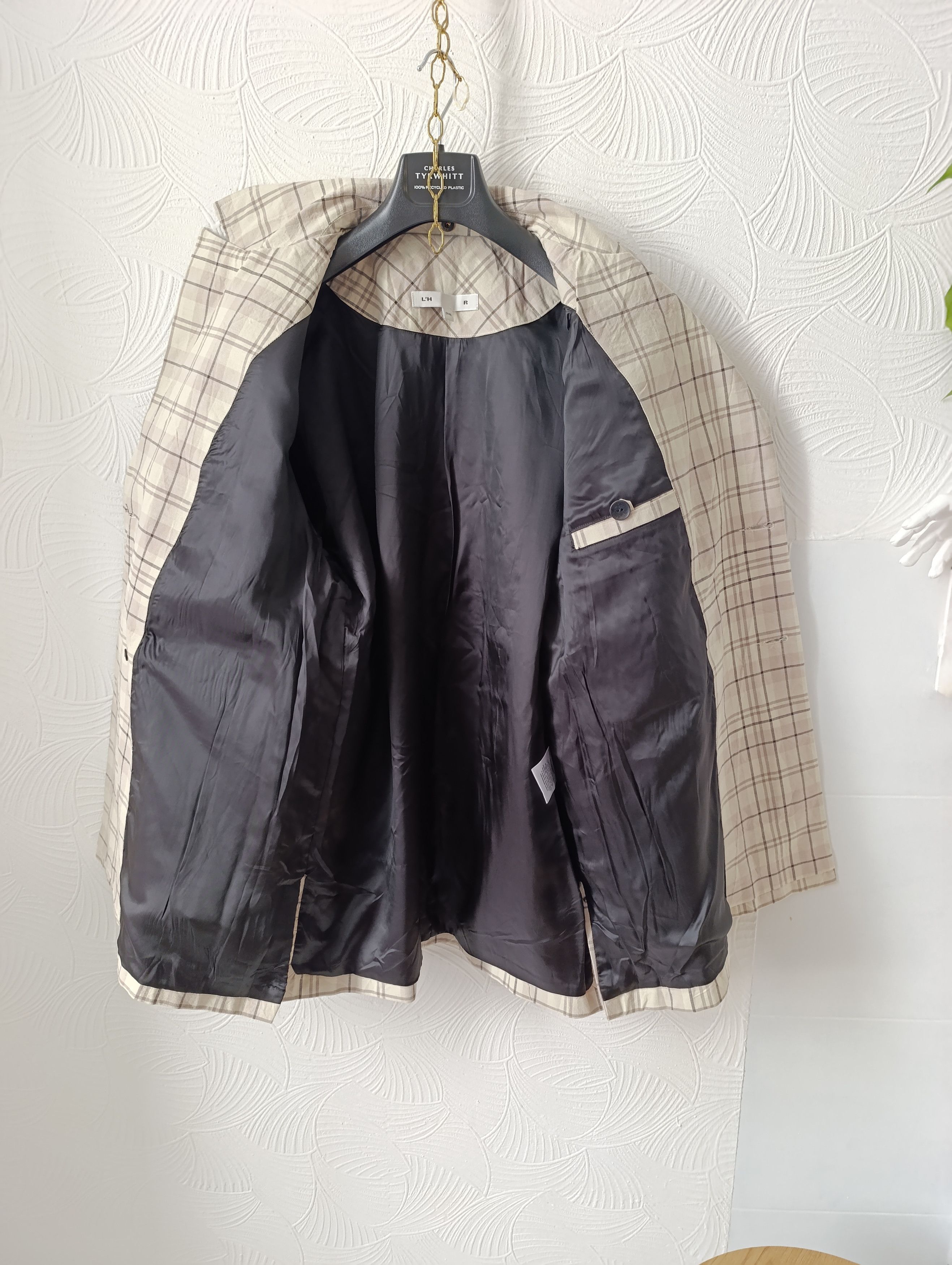 L'Homme Rouge LHOMME ROUGE OFF-WHITE STORY CHECK JACKET MENS Size US M / EU 48-50 / 2 - 18 Thumbnail