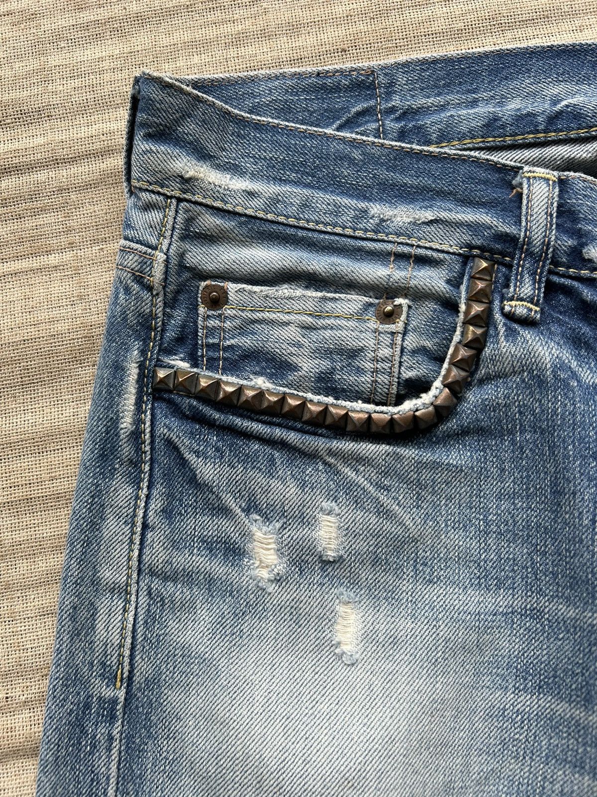 Hysteric Glamour × Japanese Brand Vtg HYSTERIC GLAMOUR XXX Selvedge Distressed denim RARE☠️ Size US 31 - 7 Thumbnail