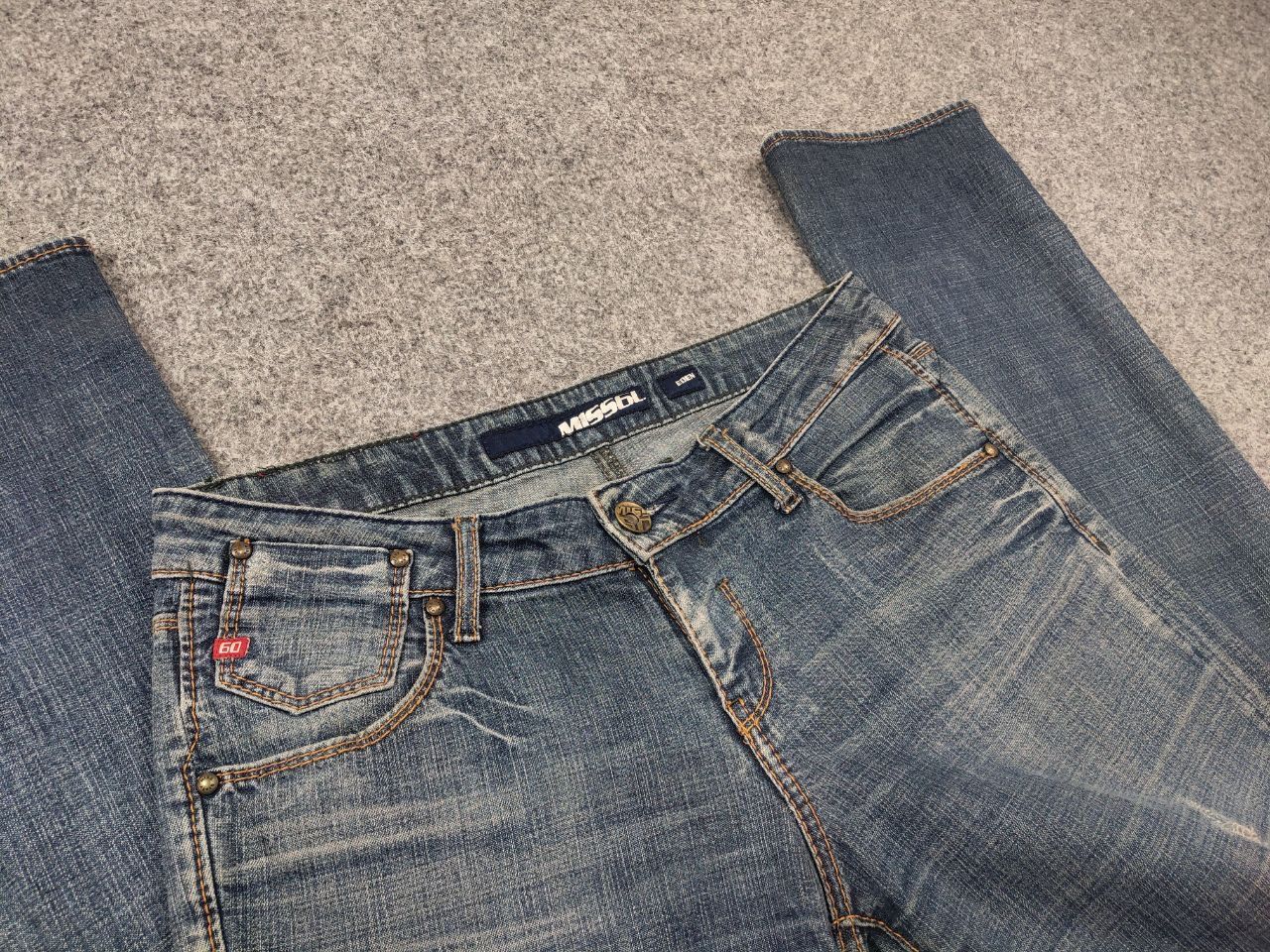 Miss Sixty Vintage Miss Sixty Y2K Style Eden Faded Denim Straight Jeans Size 31" - 12 Thumbnail