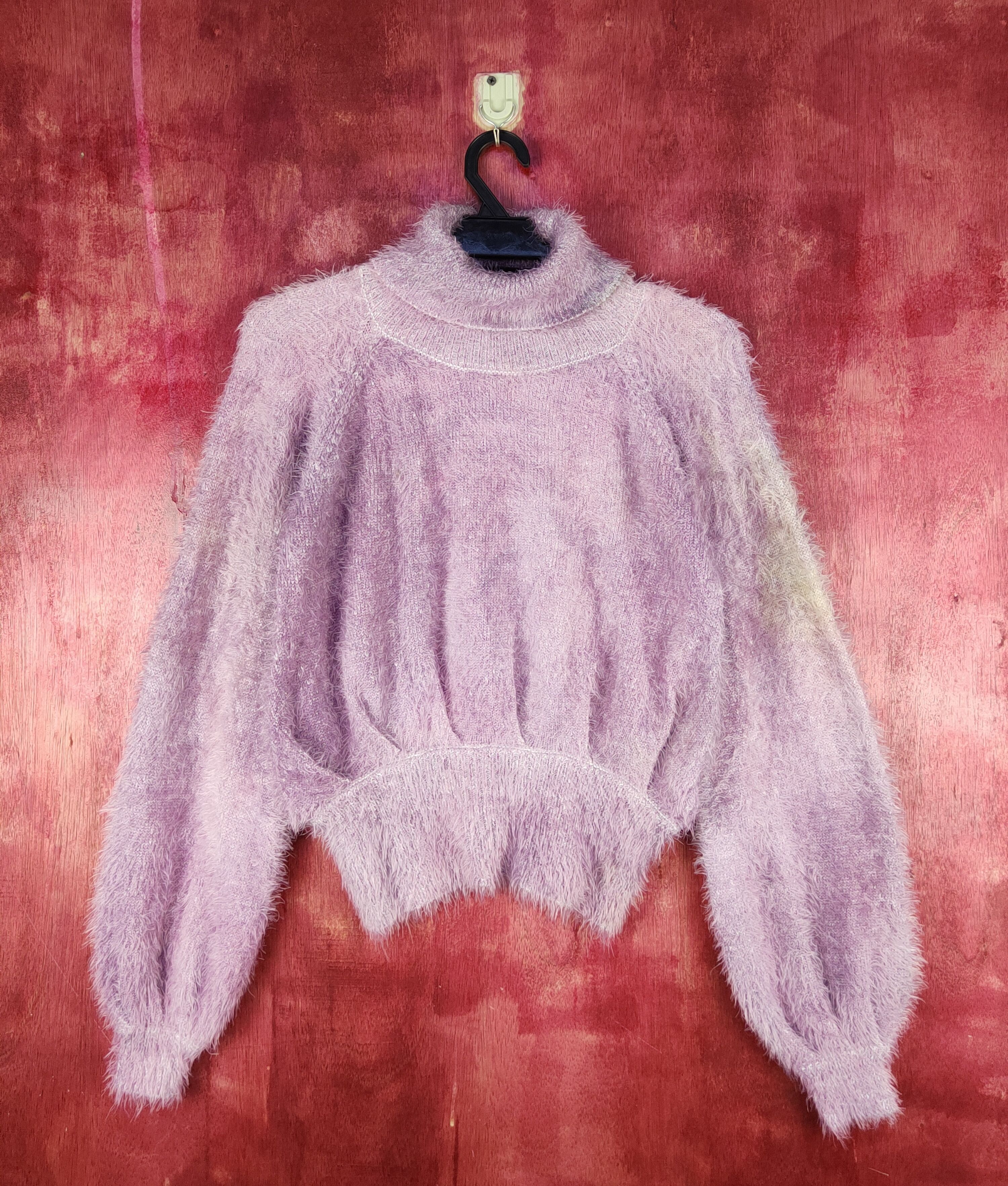 Homespun Knitwear Kobe Lettuce Purple faded Shaggy Fur Mohair Knitwear #S2278 Size S / US 4 / IT 40 - 1 Thumbnail