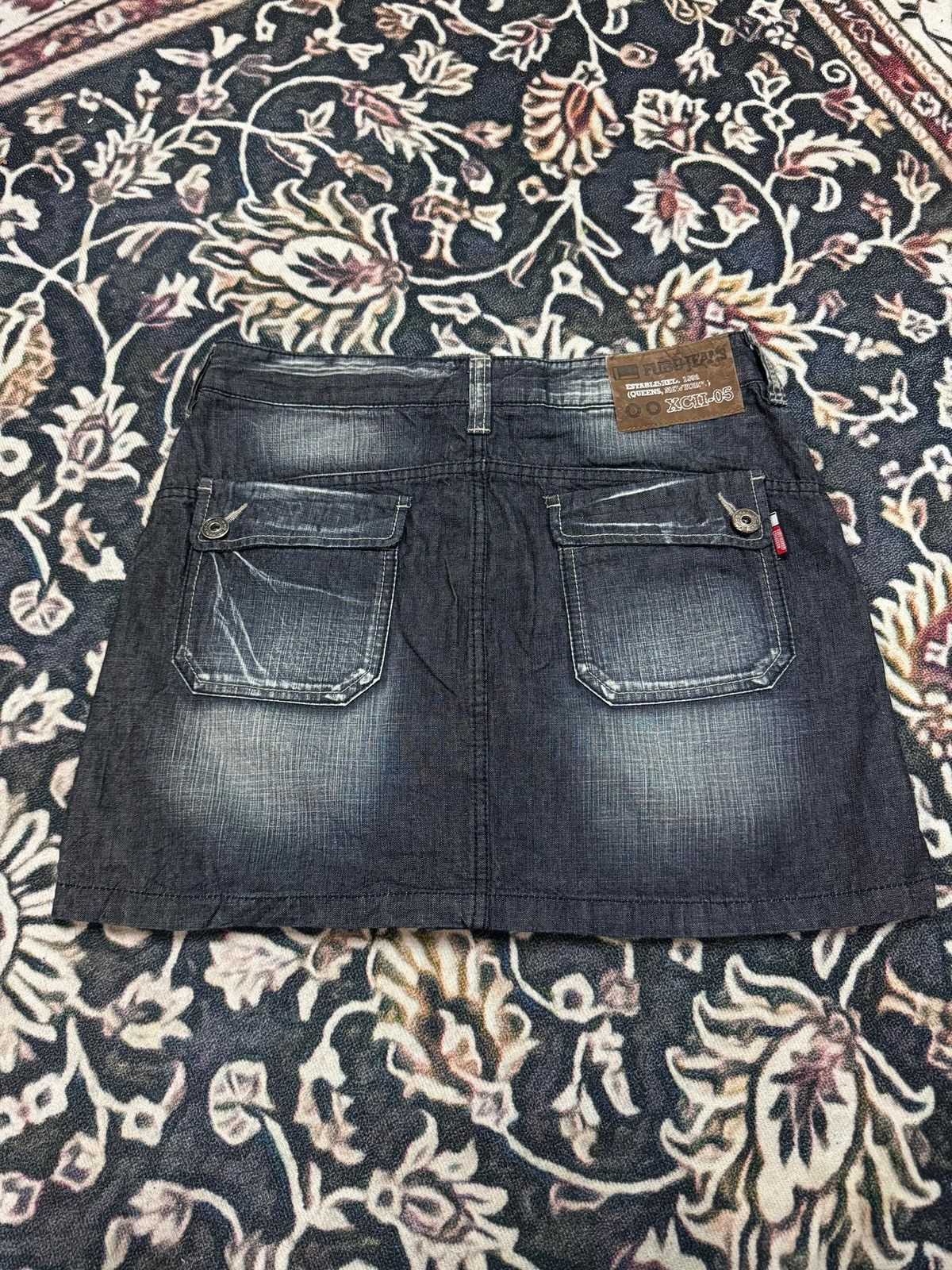 Seditionaries Vintage Fubu Jeans Punk Grunge Mini Skirt Denim Punk Skirt Size 30" / US 8 / IT 44 - 9 Thumbnail