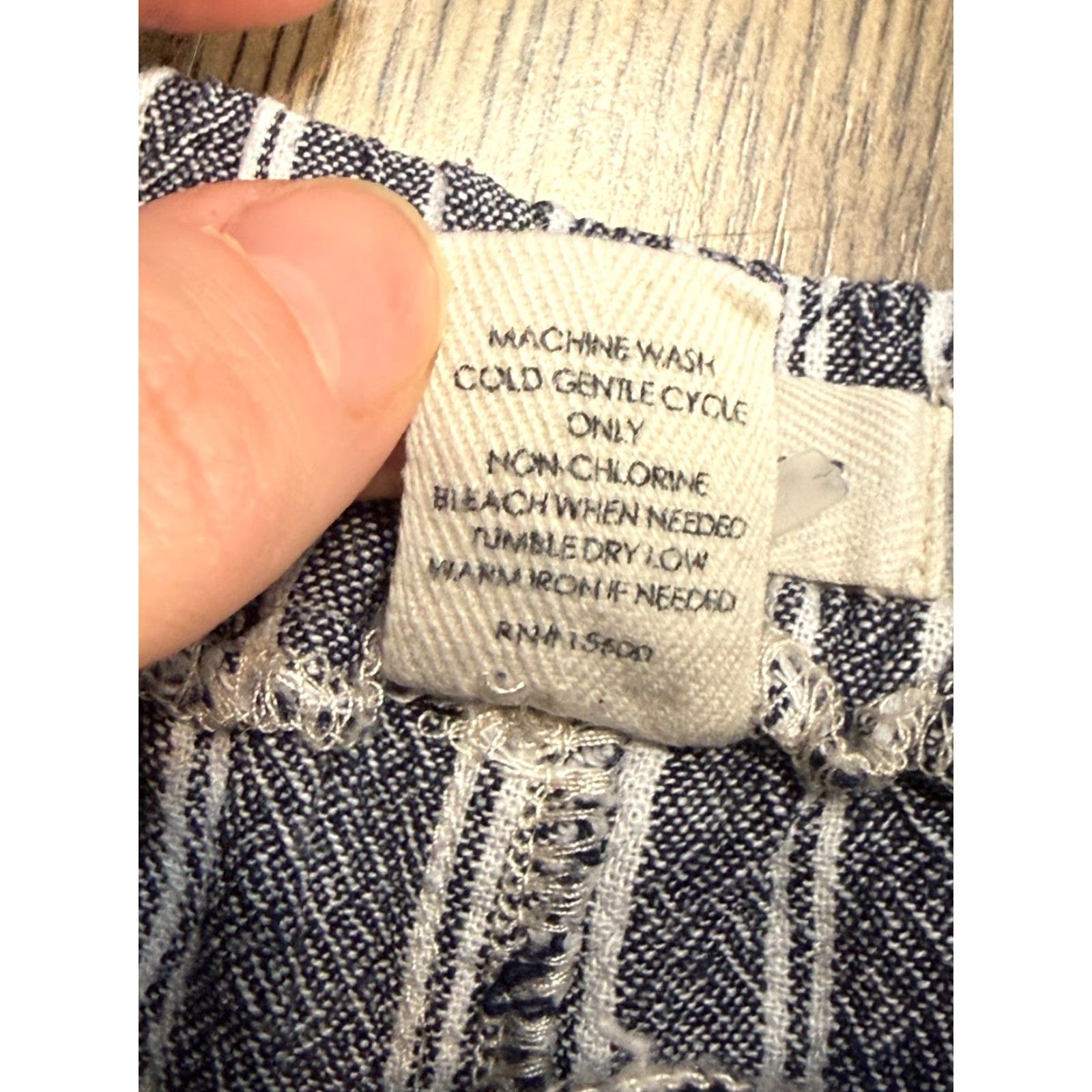 Vintage Mason Belle Pants Women's Medium Blue White Striped Linen Blend Tie Waist Wide-Leg Ankle Flat Front Mens? Size 32" / US 10 / IT 46 - 6 Thumbnail