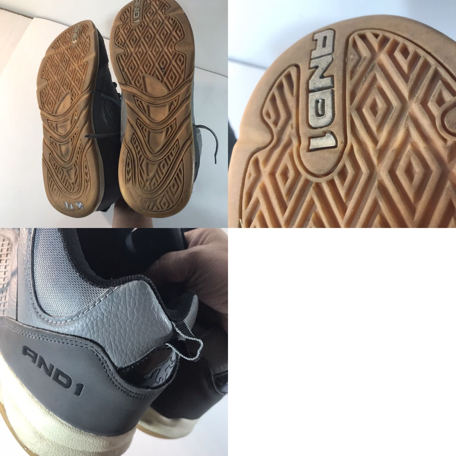 Vintage AND1 Gray High-Top Sneakers Mens Size 13 Athletic Lace-Up Basketball Size US 13 / EU 46 - 8 Thumbnail