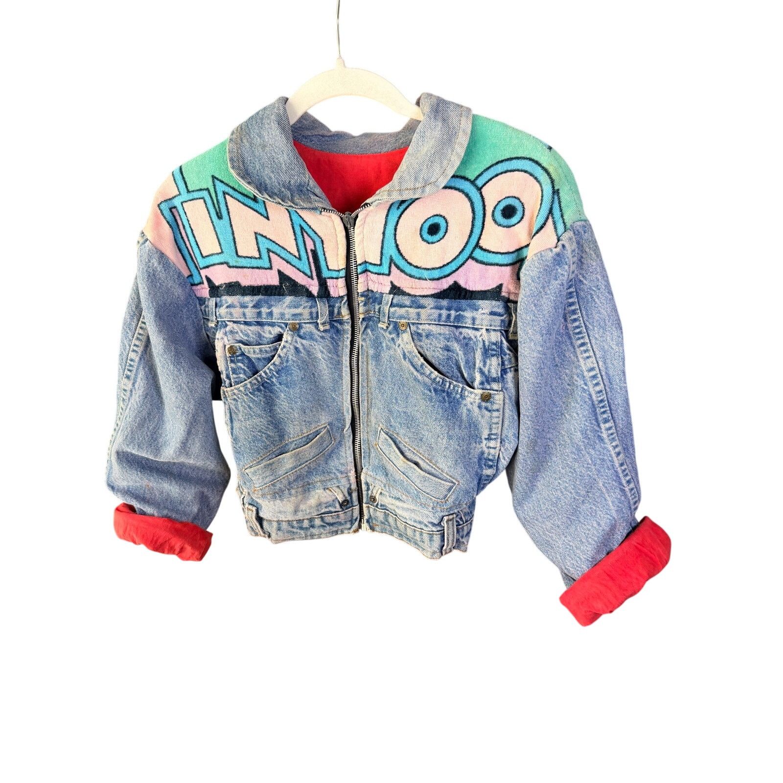 Too Cute Guetta Bros. 0260 Vtg 90s Too Cute Hollywood Tiny Toons Denim Jacket Size XS / US 0-2 / IT 36-38 - 2 Thumbnail
