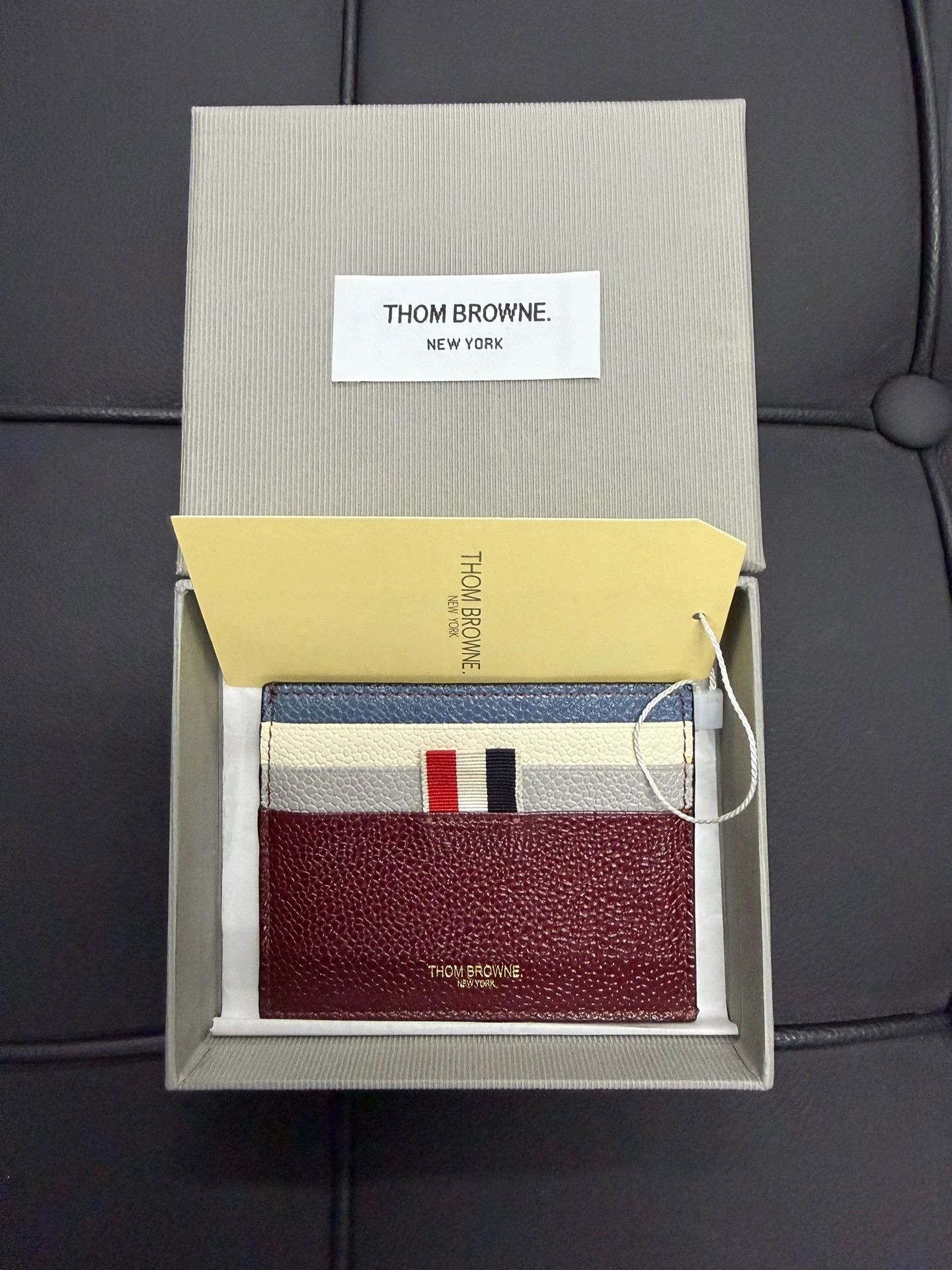 Thom Browne Thom Browne Color Blocked Litchi Leather 6-Card Holder Size ONE SIZE - 1 Thumbnail