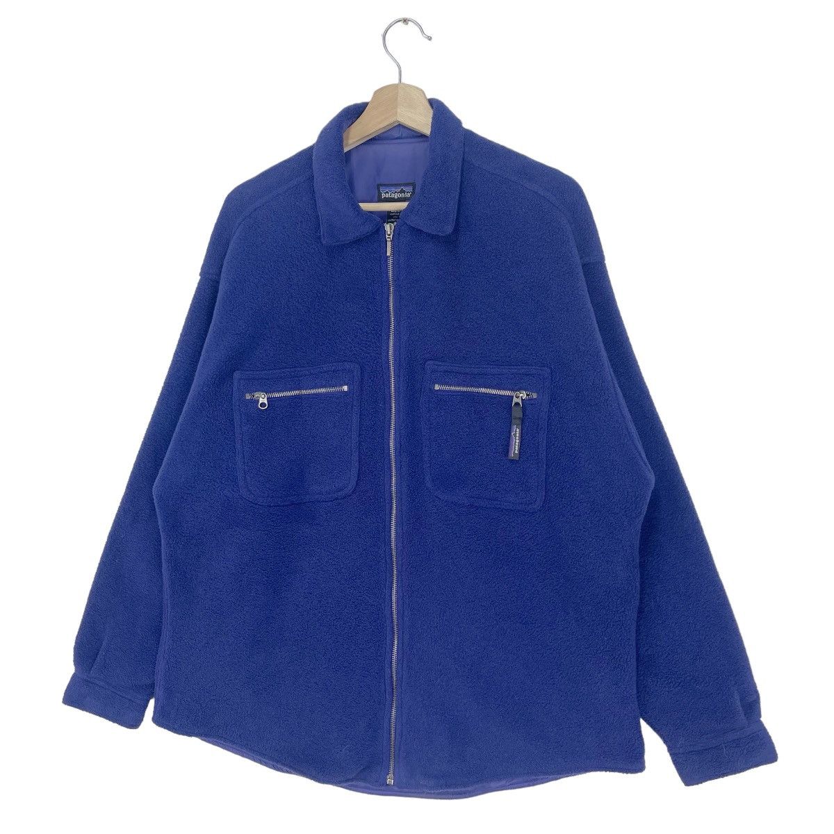 Patagonia × Vintage 1999 Patagonia Navy Blue Fleece Zipper Jacket Size US L / EU 52-54 / 3 - 3 Thumbnail