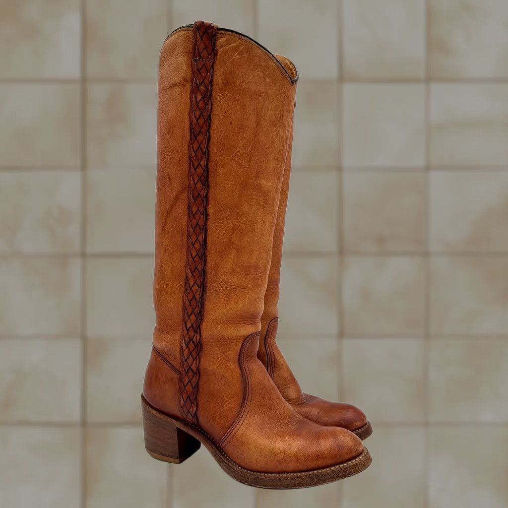 Vintage VINTAGE Capezio Boots Women's 5.5 M Brown Braided Campus 70s Size US 6 / IT 36 - 1 Thumbnail