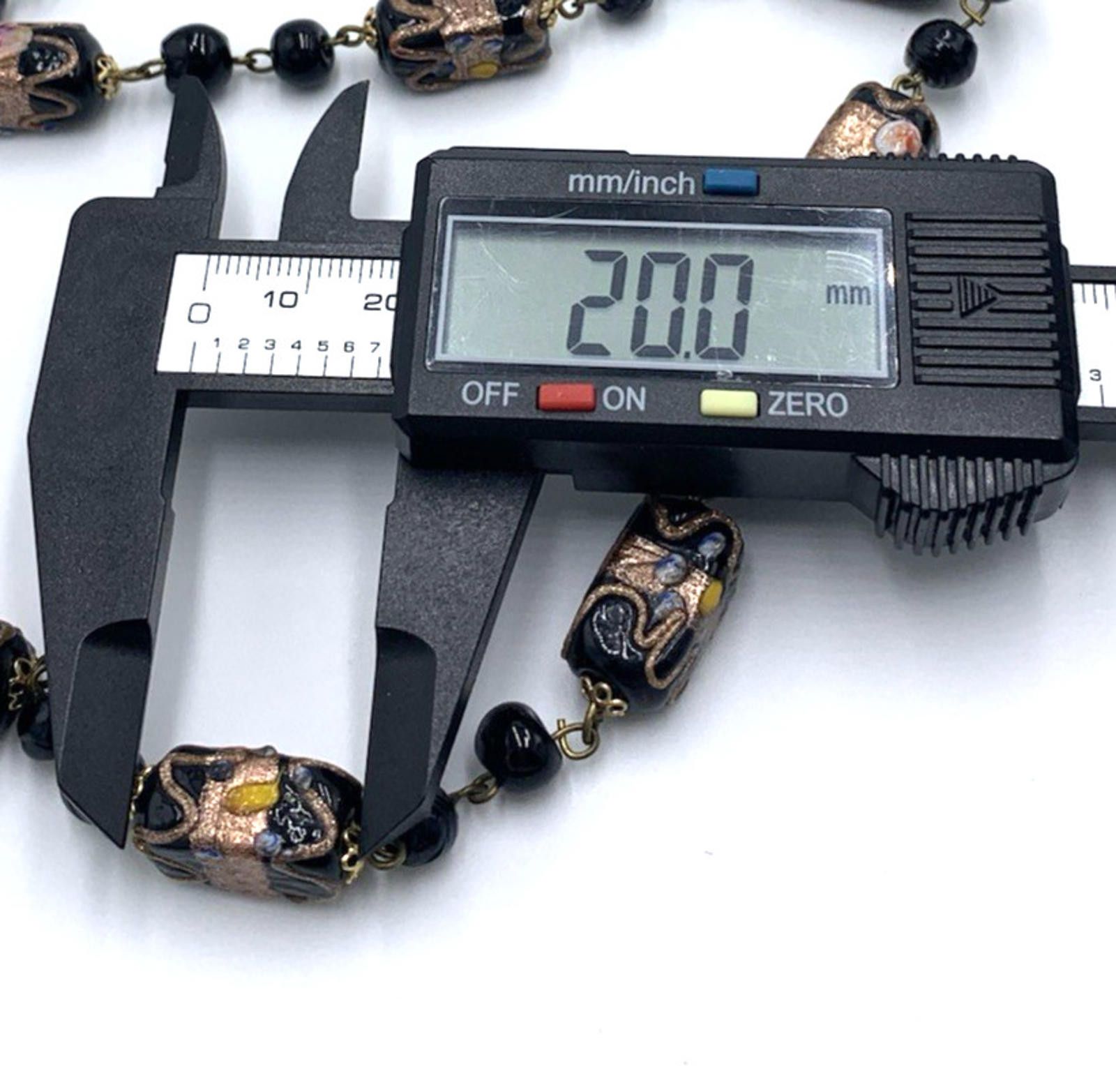Other Venetian Murano Black Glass Wedding Cake Beads Necklace Size ONE SIZE - 8 Thumbnail