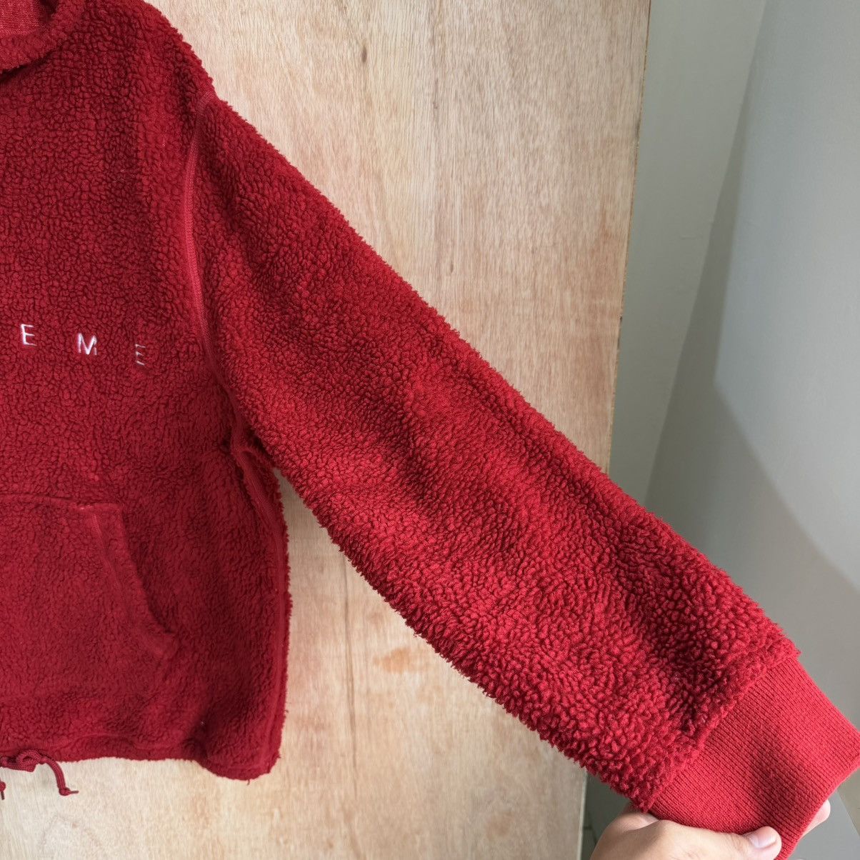 Supreme Supreme Deep Pile Sherpa Fleece Quarter-Zip Hoodie Red XL Size US XL / EU 56 / 4 - 6 Thumbnail