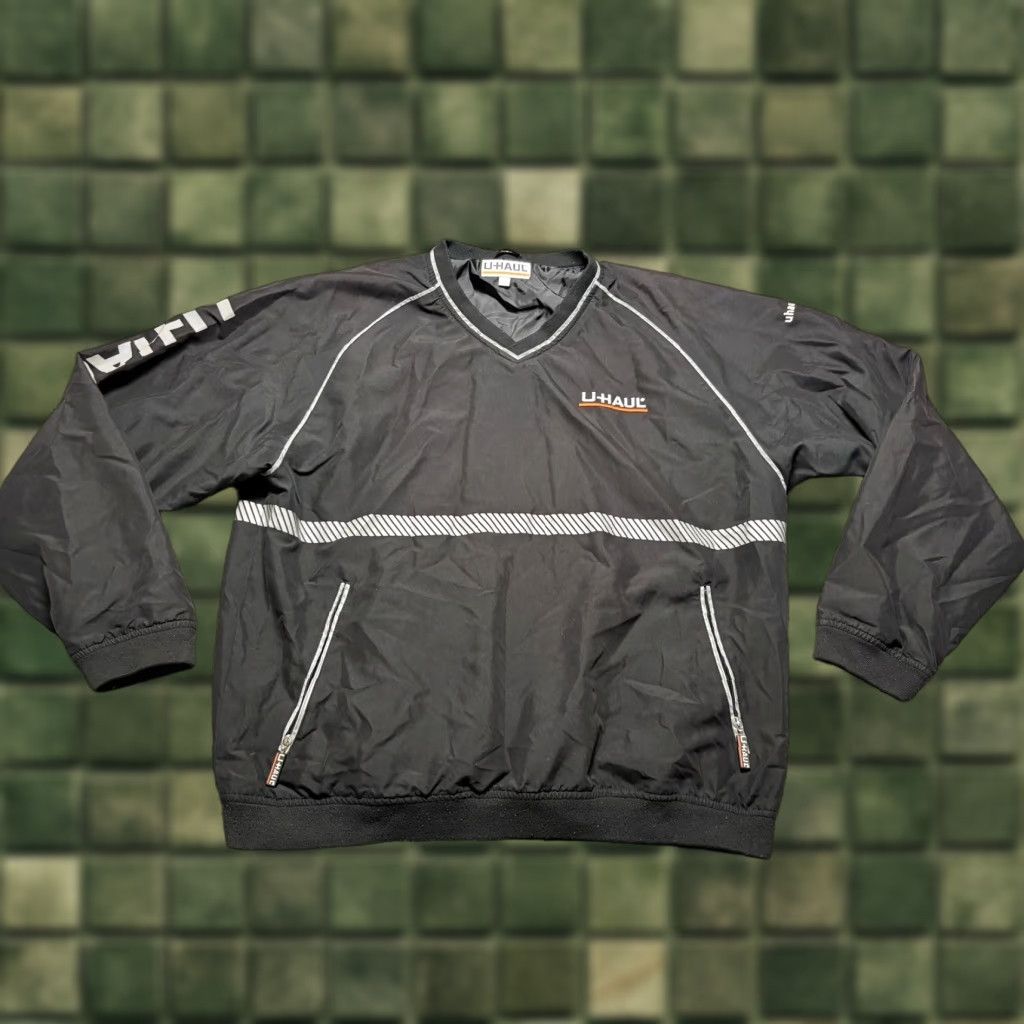 Vintage UHAUL Jacket Reflective Mens Large Black Pullover Windbreaker Size US L / EU 52-54 / 3 - 1 Thumbnail